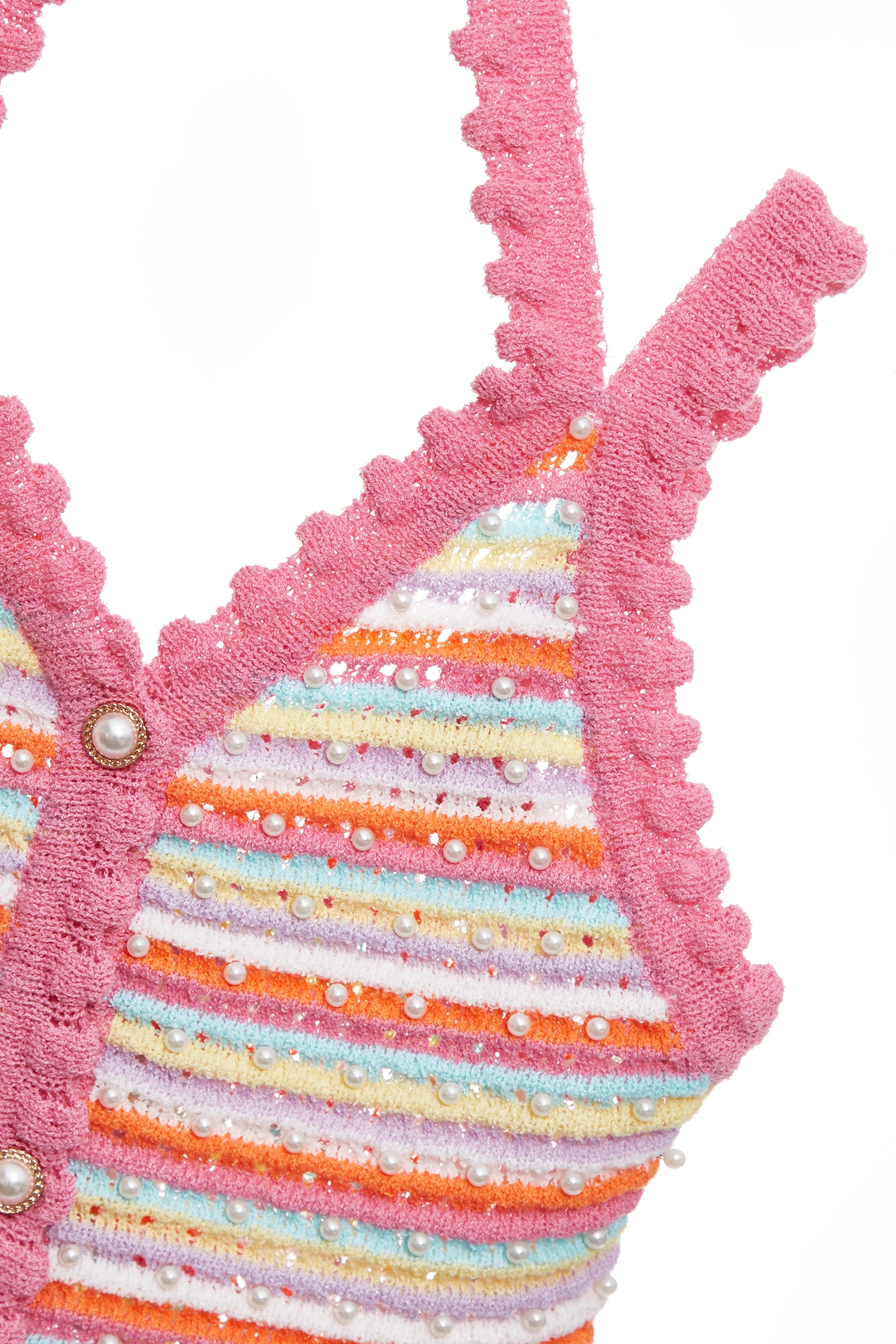 Multi Colour Stripe Knit VestMulti Colour Stripe Knit Vest,sleeveless tops,Season (SS) Look,pearl,sleeveless tops,Knitted,Knitted tops