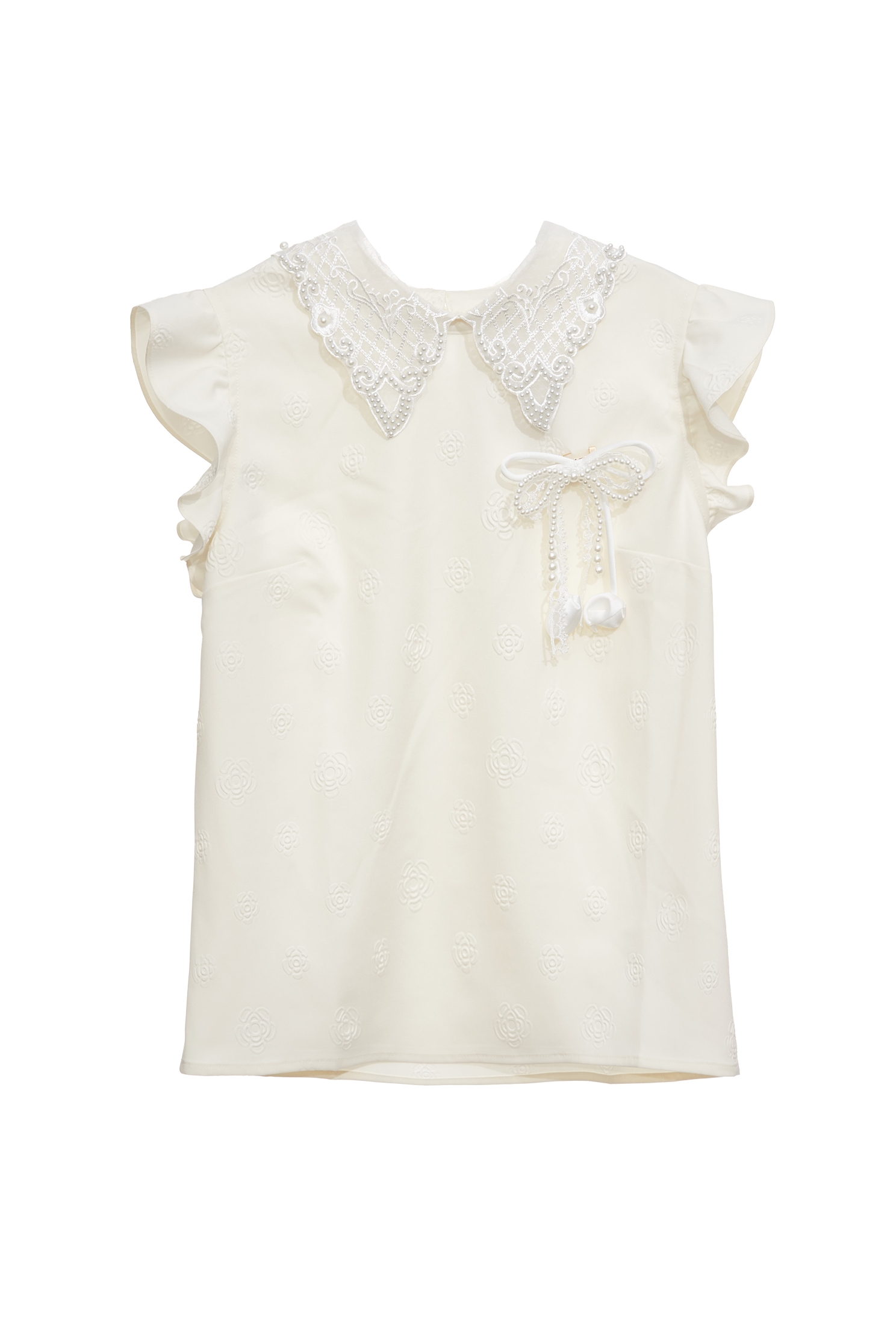 Floral Embossed Print Lace Collar VestFloral Embossed Print Lace Collar Vest,sleeveless tops,Tops,Embroidered,Season (SS) Look