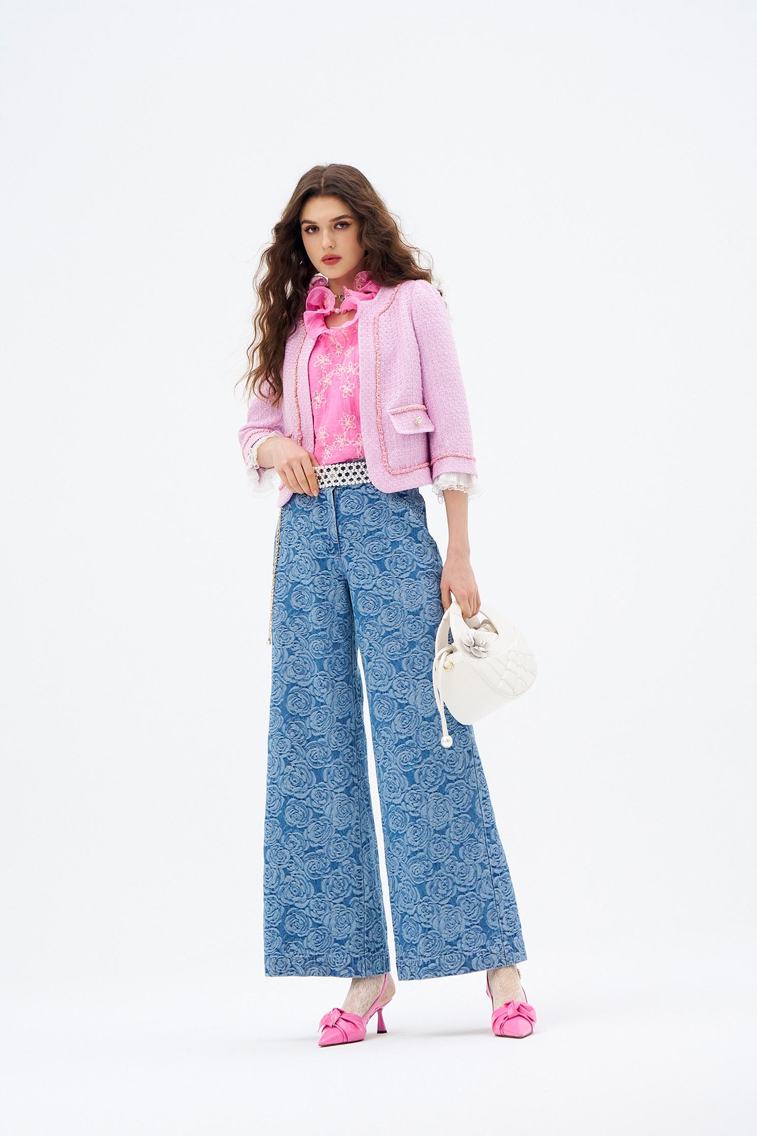 Floral Lace Vest With Ruffle CollarFloral Lace Vest With Ruffle Collar,sleeveless tops,Tops,Embroidered,Season (AW) Look,sleeveless tops