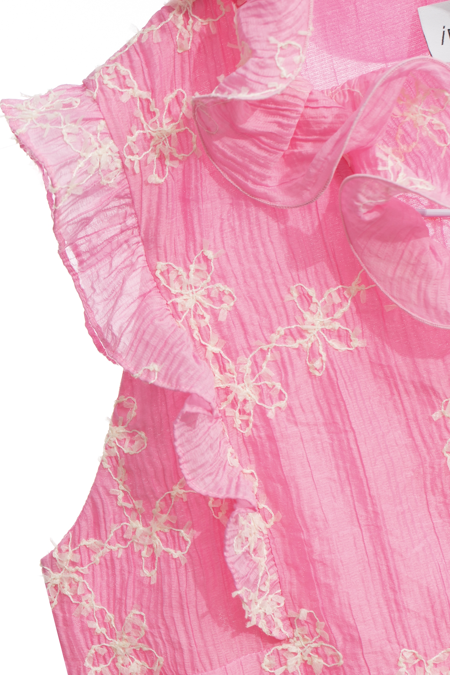 Floral Lace Vest With Ruffle CollarFloral Lace Vest With Ruffle Collar,sleeveless tops,Tops,Embroidered,Season (AW) Look,sleeveless tops