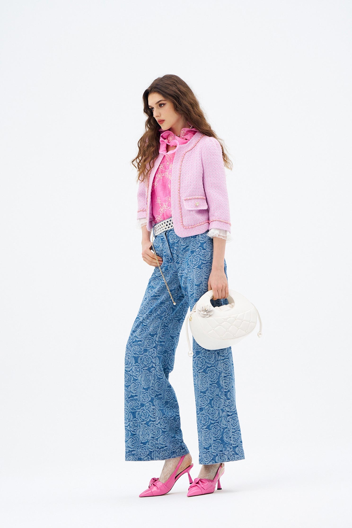 Floral Lace Vest With Ruffle CollarFloral Lace Vest With Ruffle Collar,sleeveless tops,Tops,Embroidered,Season (AW) Look,sleeveless tops