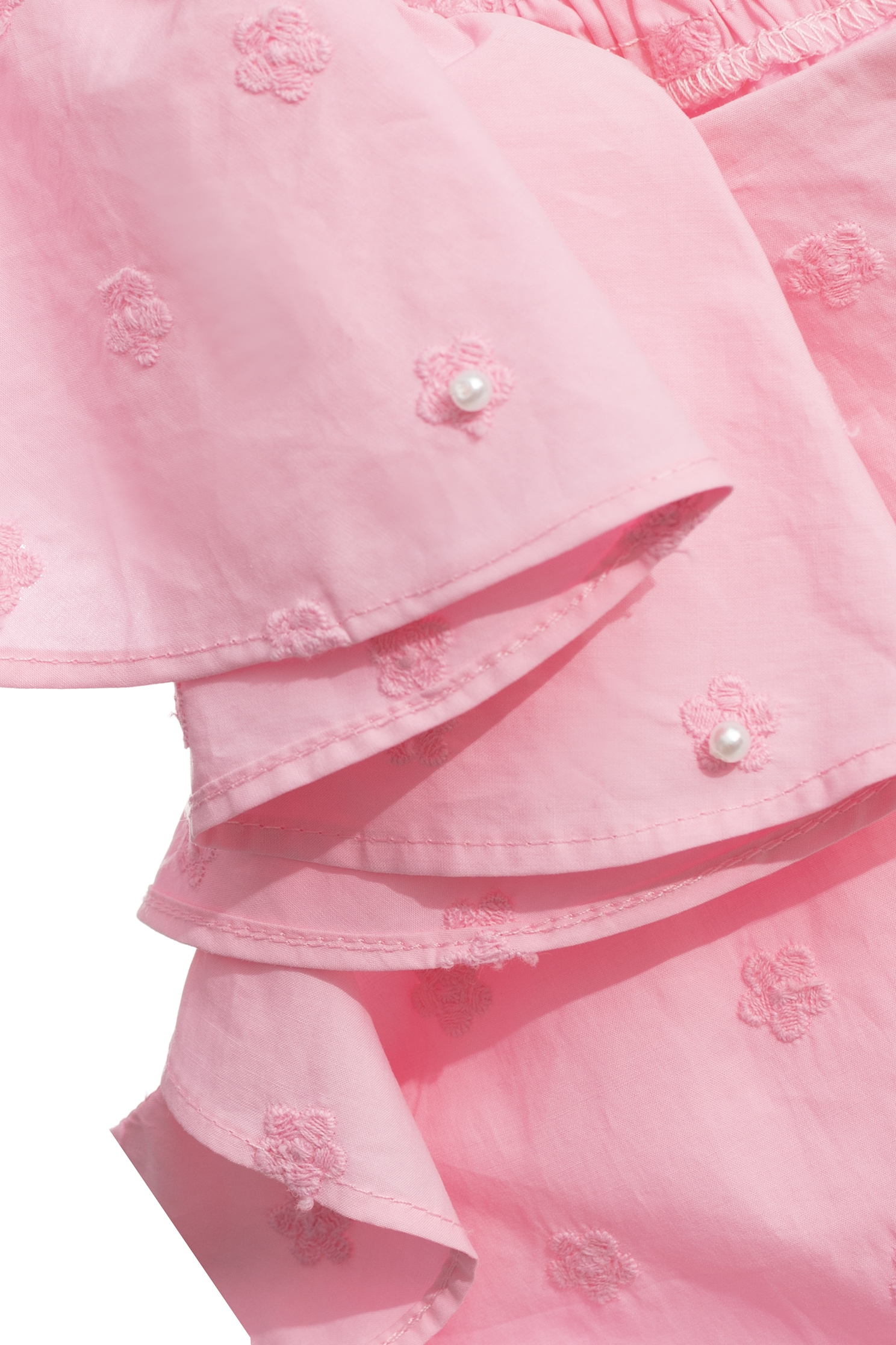 Floral Embroidery Top With Ruffle SleeveFloral Embroidery Top With Ruffle Sleeve,sleeveless tops,Tops,Embroidered,Embroidered tops,pearl,Season (AW) Look,Cotton,Embroidered