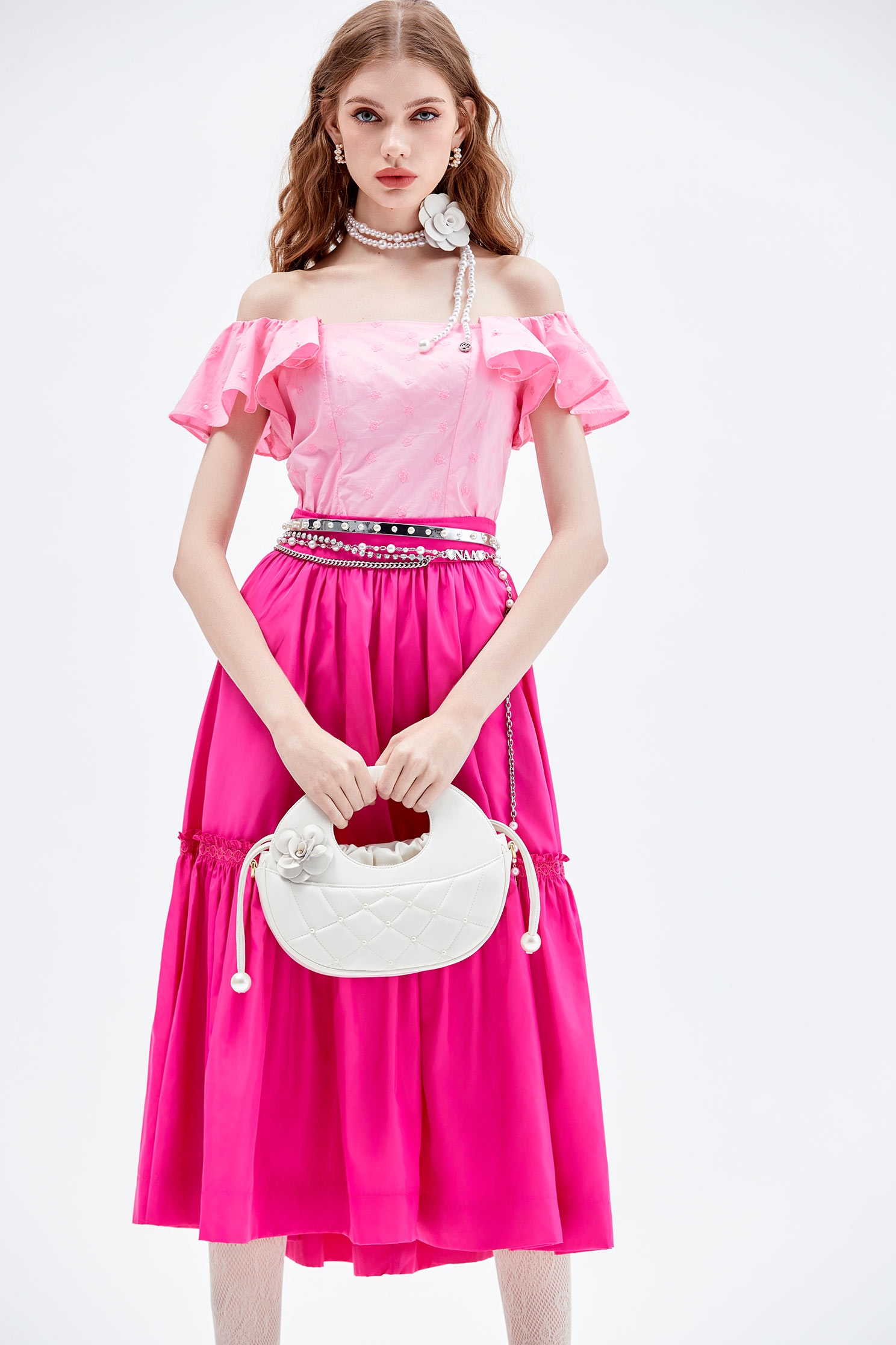 Floral Embroidery Top With Ruffle SleeveFloral Embroidery Top With Ruffle Sleeve,sleeveless tops,Tops,Embroidered,Embroidered tops,pearl,Season (AW) Look,Cotton,Embroidered