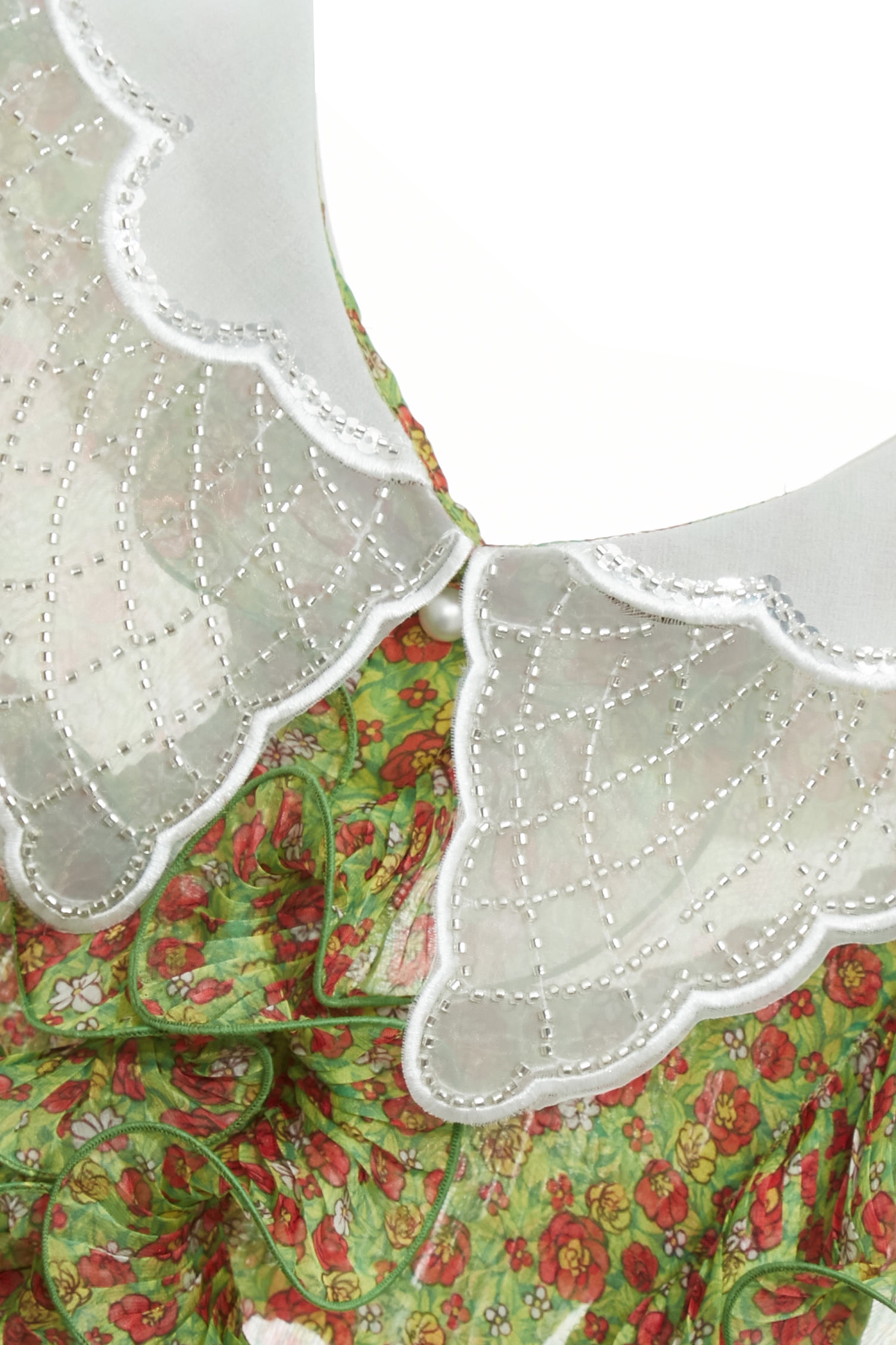 Ruffle Detail Floral Print Chiffon VestRuffle Detail Floral Print Chiffon Vest,sleeveless tops,Tops,Season (SS) Look,pearl,City Feminine,sleeveless tops,Chiffon