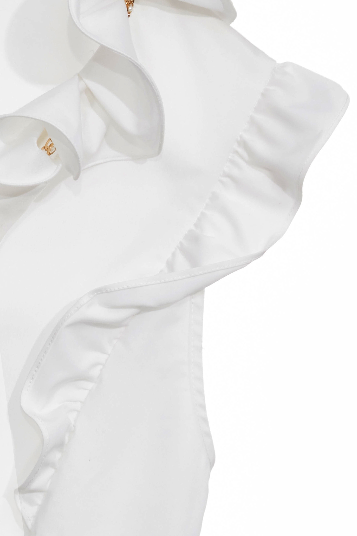 Ruffle Detail White VestRuffle Detail White Vest,sleeveless tops,Tops,Season (SS) Look,pearl,City Feminine,White tops,sleeveless tops,Necklaces