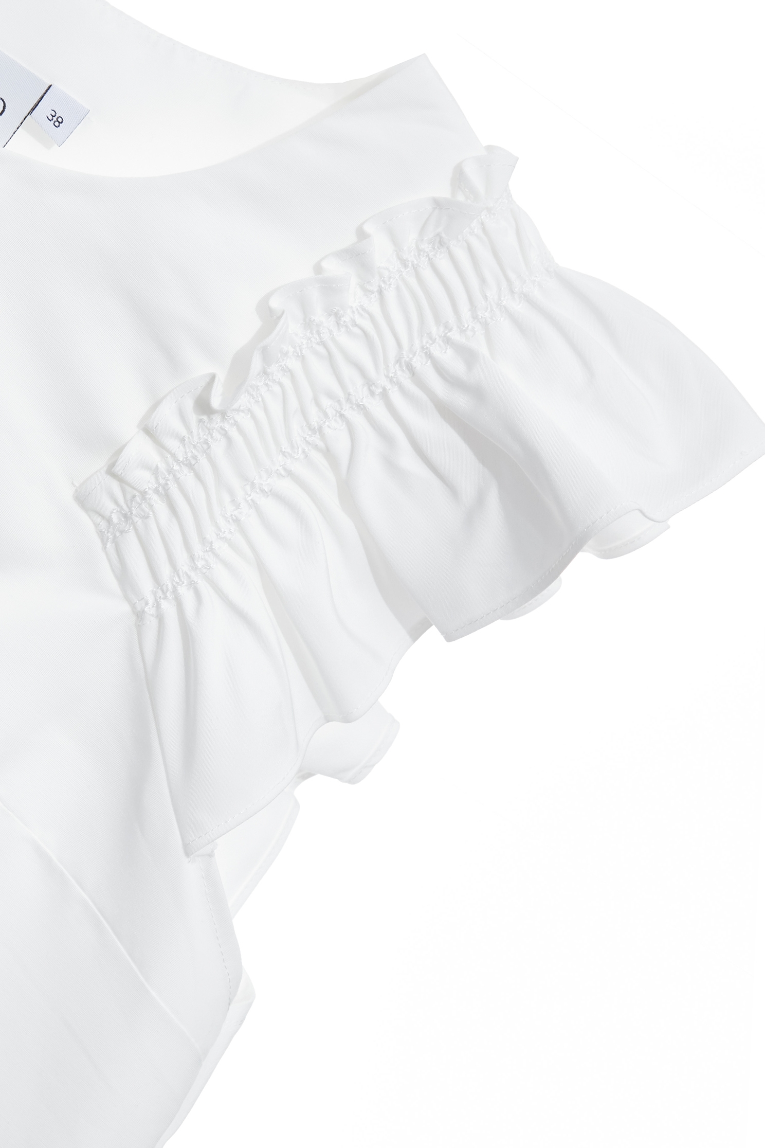 Ruffle Detail White Vest,sleeveless tops,Tops,Embroidered,Season (SS) Look,White tops,sleeveless tops