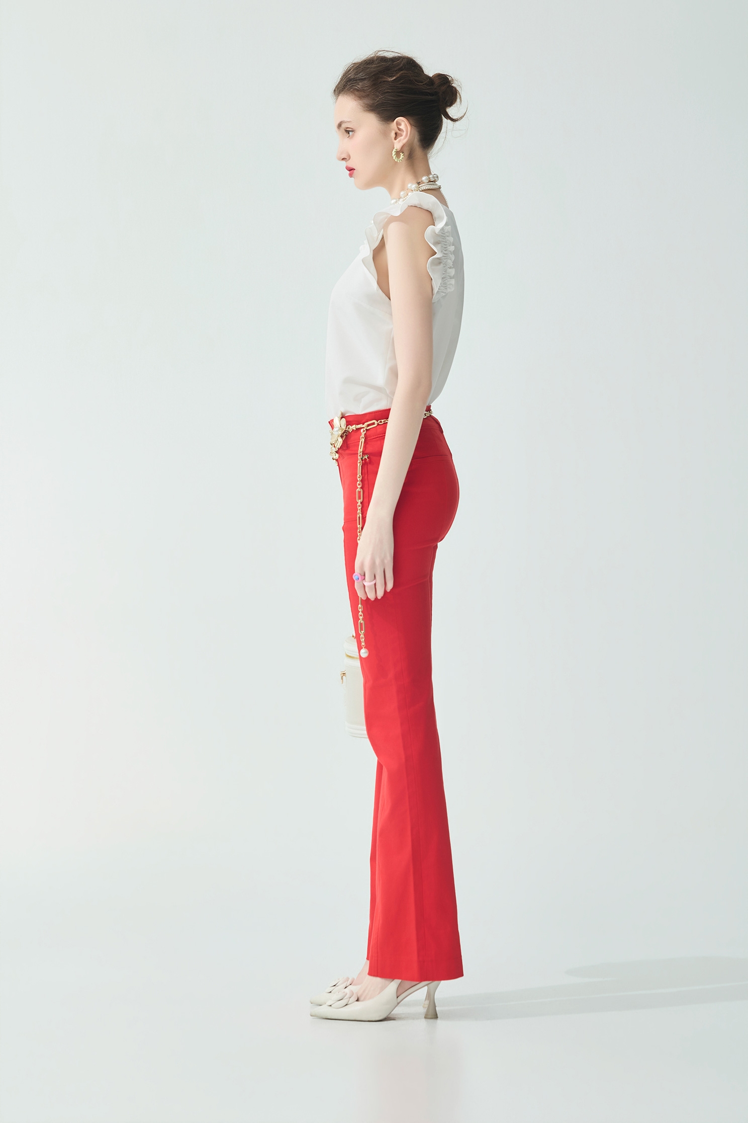 Ruffle Detail White Vest,sleeveless tops,Tops,Embroidered,Season (SS) Look,White tops,sleeveless tops