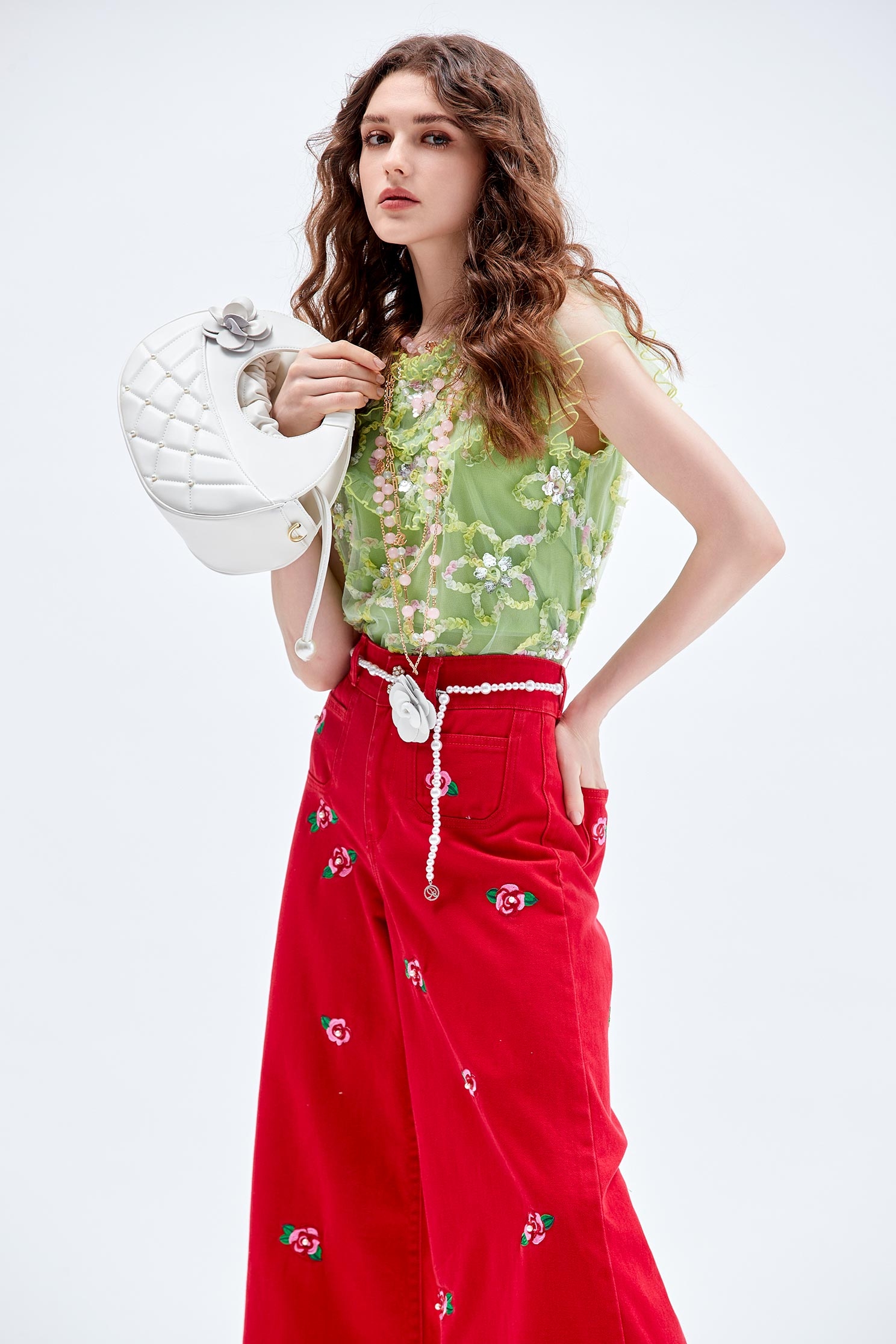 Multi Colour Emobossed Floral Detail Sequin VestMulti Colour Emobossed Floral Detail Sequin Vest,sleeveless tops,Tops,Embroidered,Season (AW) Look,sleeveless tops