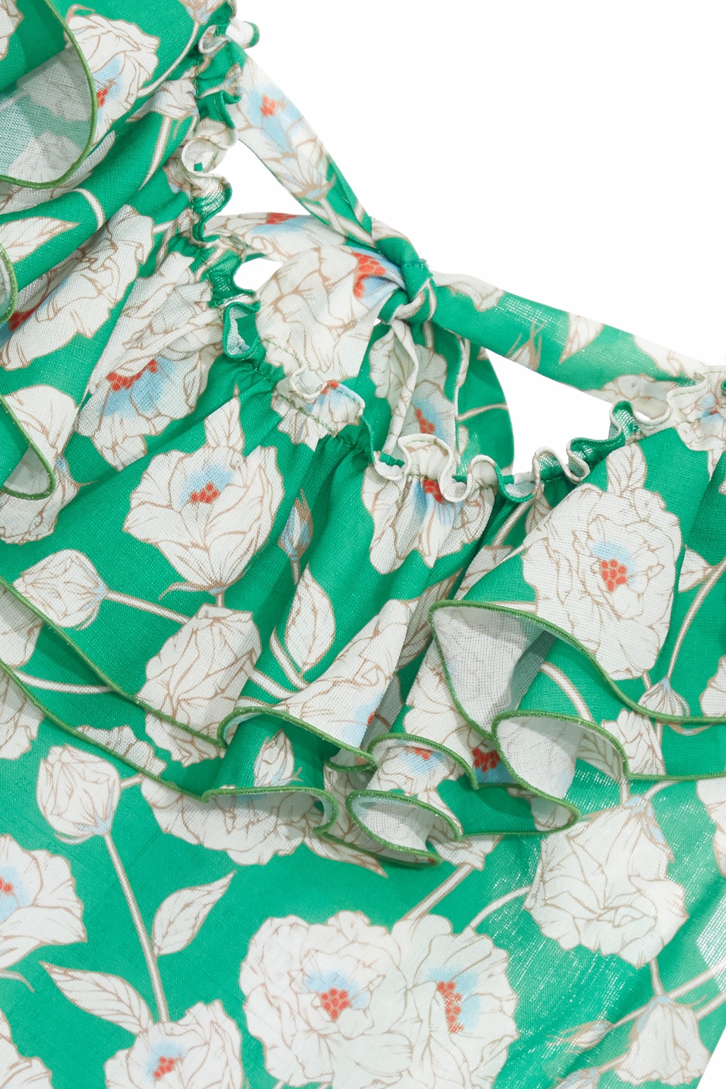 Floral Print Ruffle Neckline VestFloral Print Ruffle Neckline Vest,sleeveless tops,Tops,Season (SS) Look,co-ord sets,sleeveless tops,City Feminine,sleeveless tops,blossoms,bows,upperclass