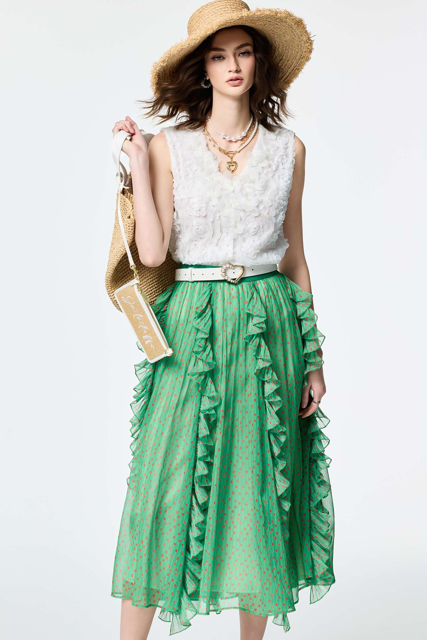 3-D Floral Detail V-neck Vest3-D Floral Detail V-neck Vest,V-Neck T shirts,sleeveless tops,Tops,Season (SS) Look,sleeveless tops,City Feminine,Valentine,sleeveless tops,blossoms,upperclass