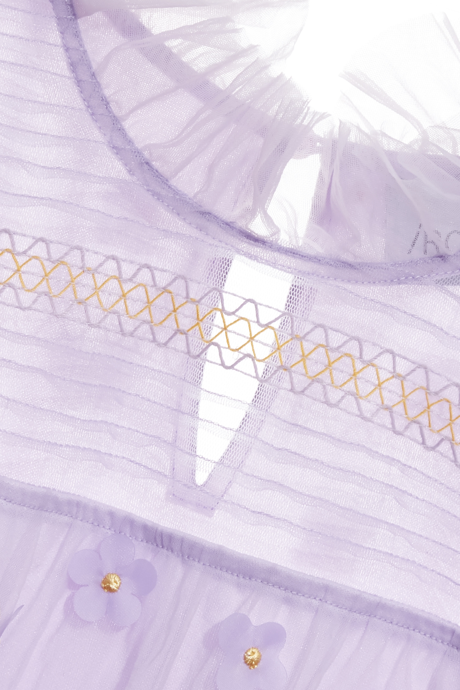 Floral Detail Ruffle Mesh Vest,sleeveless tops,Tops,Embroidered,Season (SS) Look,Mesh fabric,sleeveless tops