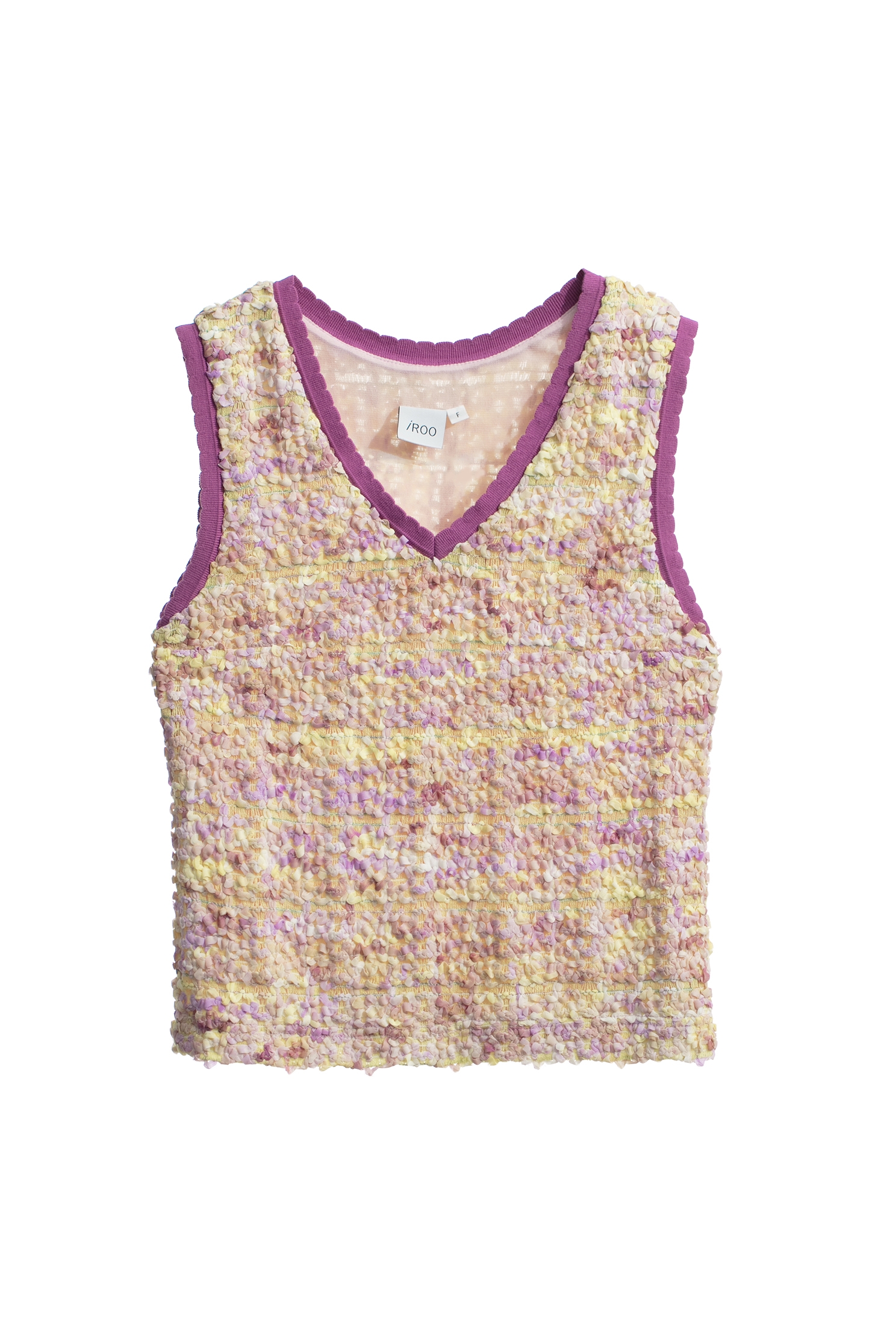 V-neck Purple Contrast Trim VestV-neck Purple Contrast Trim Vest,sleeveless tops,Tops,Season (AW) Look,sleeveless tops