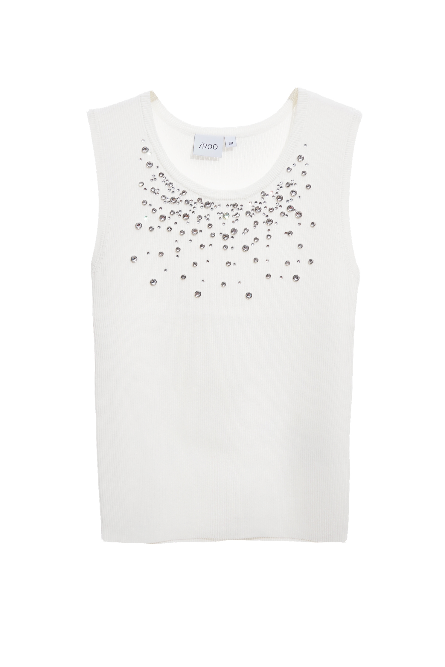 Diamonte Detail Knit Tank TopDiamonte Detail Knit Tank Top,sleeveless tops,Office Looks,Season (AW) Look,Valentine,sleeveless tops,upperclass,Knitted,Knitted tops