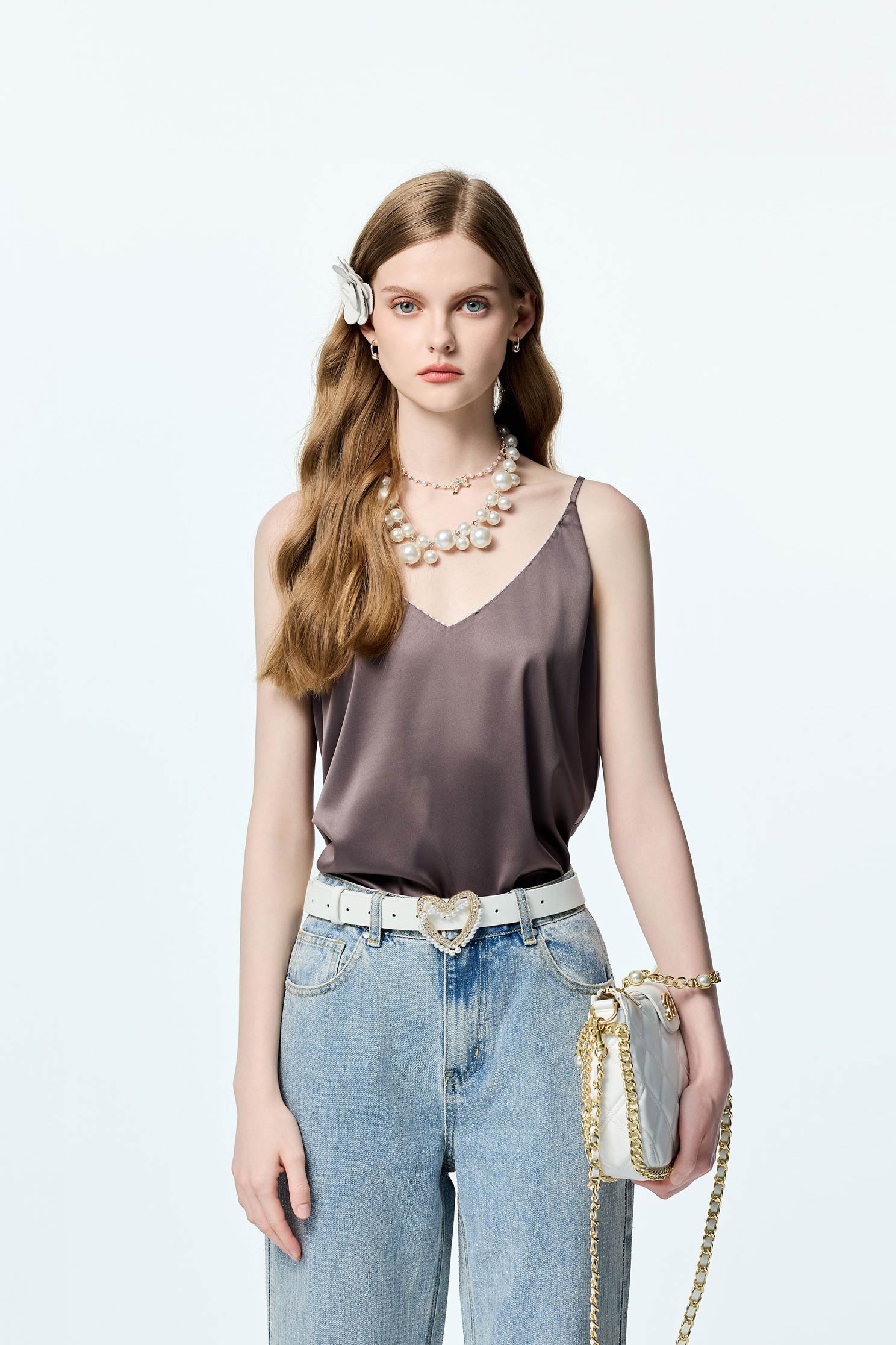 Satin Grey Tank TopSatin Grey Tank Top,Under shirts,Season (AW) Look,Valentine,sleeveless tops,upperclass