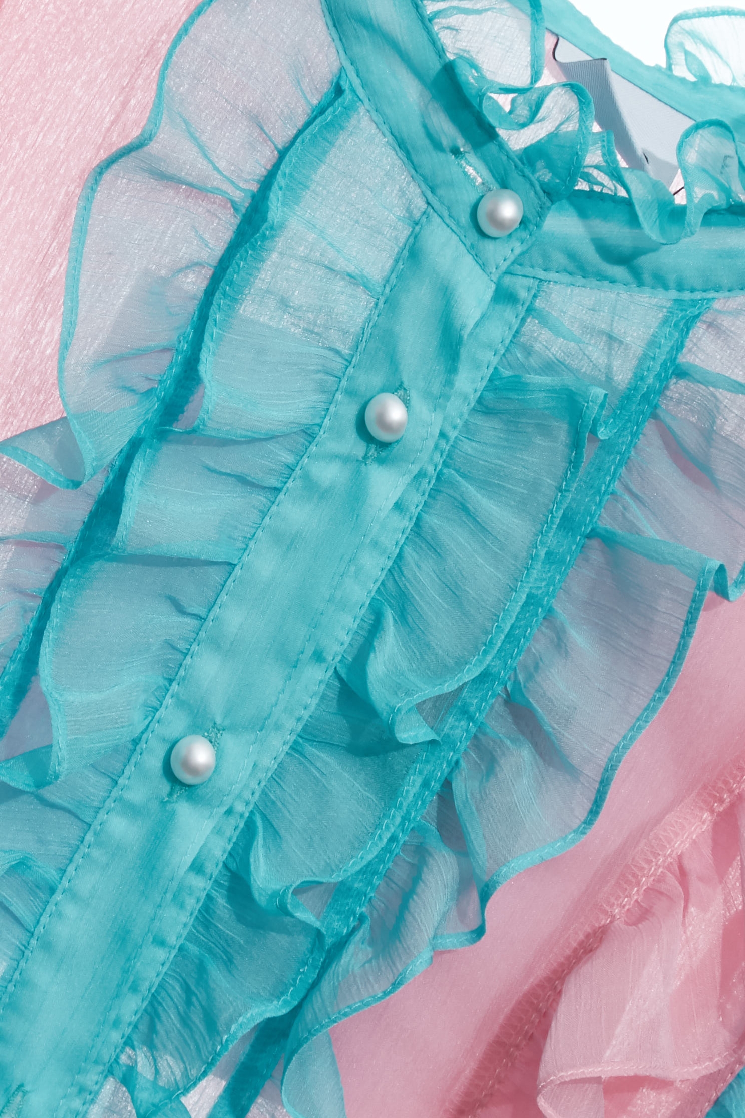 Colour Block Ruffle Chiffon VestColour Block Ruffle Chiffon Vest,sleeveless tops,Office Looks,Tops,pearl,Season (AW) Look,Valentine,Chiffon,Chiffon tops