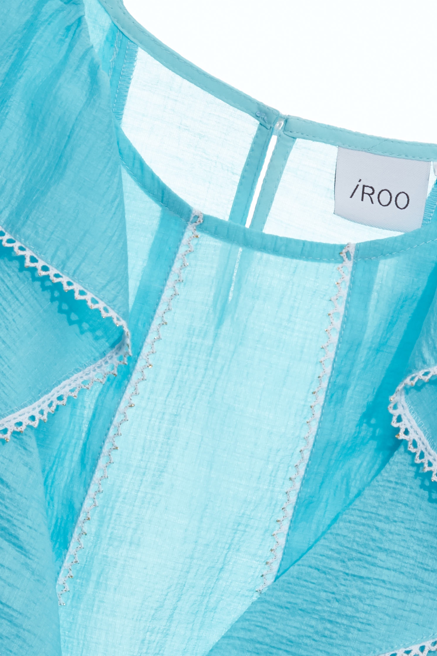 Front Ruffle Detail Blue VestFront Ruffle Detail Blue Vest,sleeveless tops,Tops,sleeveless tops,pearl,Season (AW) Look,Valentine,sleeveless tops,Lace,Lace tops,upperclass