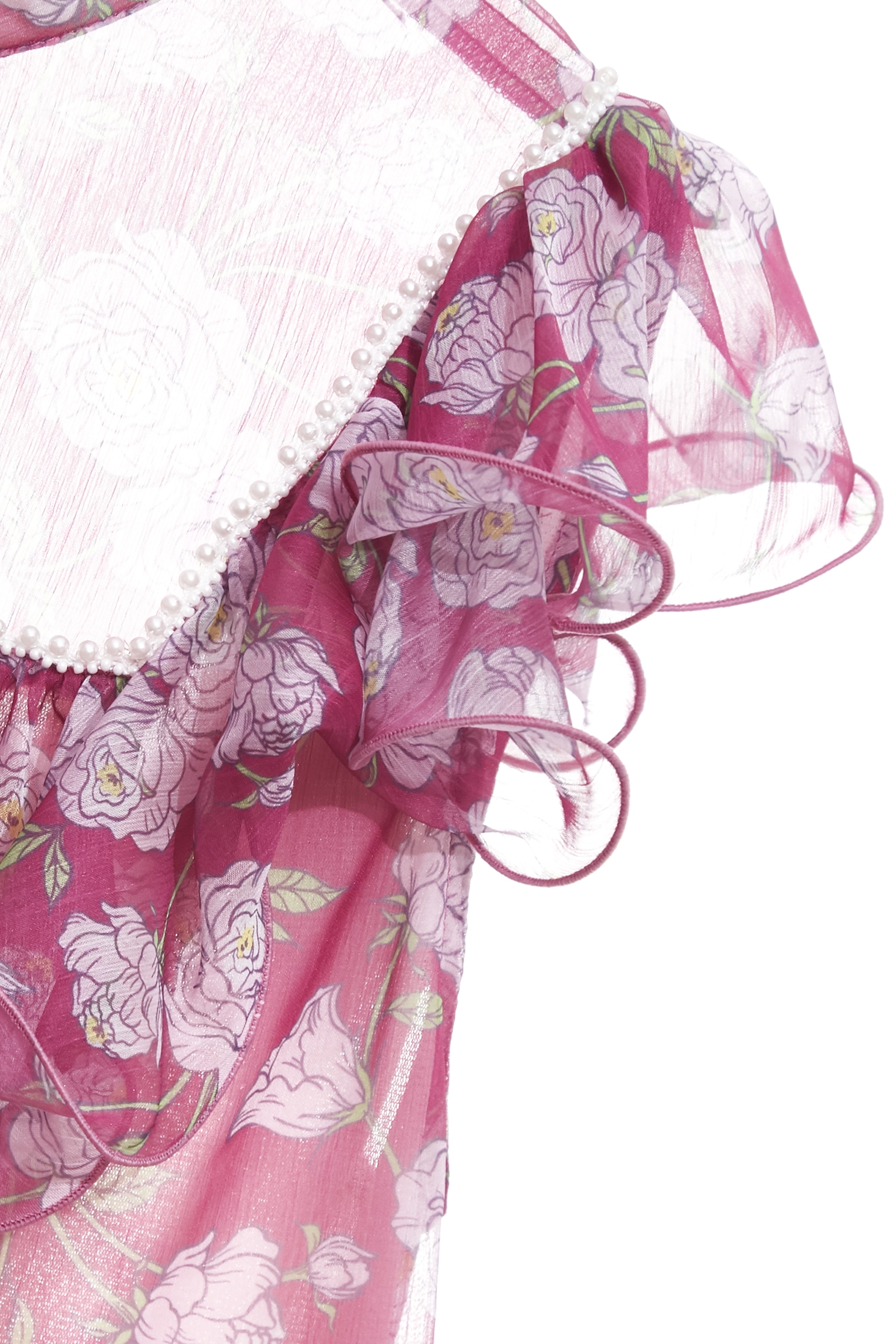 Floral Print Ruffle VestFloral Print Ruffle Vest,sleeveless tops,Tops,Season (SS) Look,sleeveless tops,Chiffon