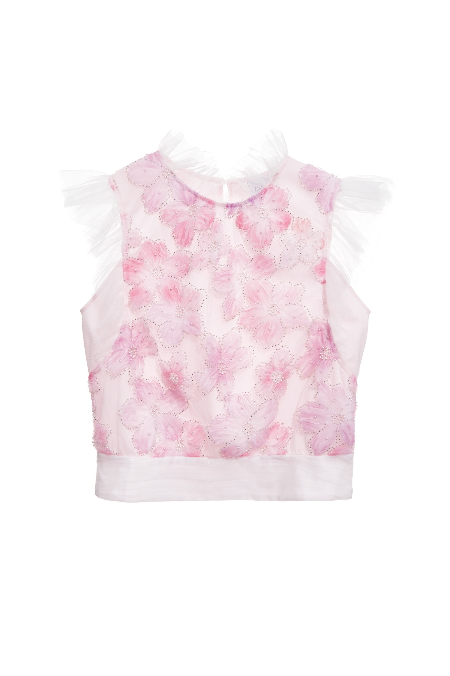 3-D Floral Pearl Detail Mesh Vest3-D Floral Pearl Detail Mesh Vest,sleeveless tops,Tops,Season (SS) Look,sleeveless tops