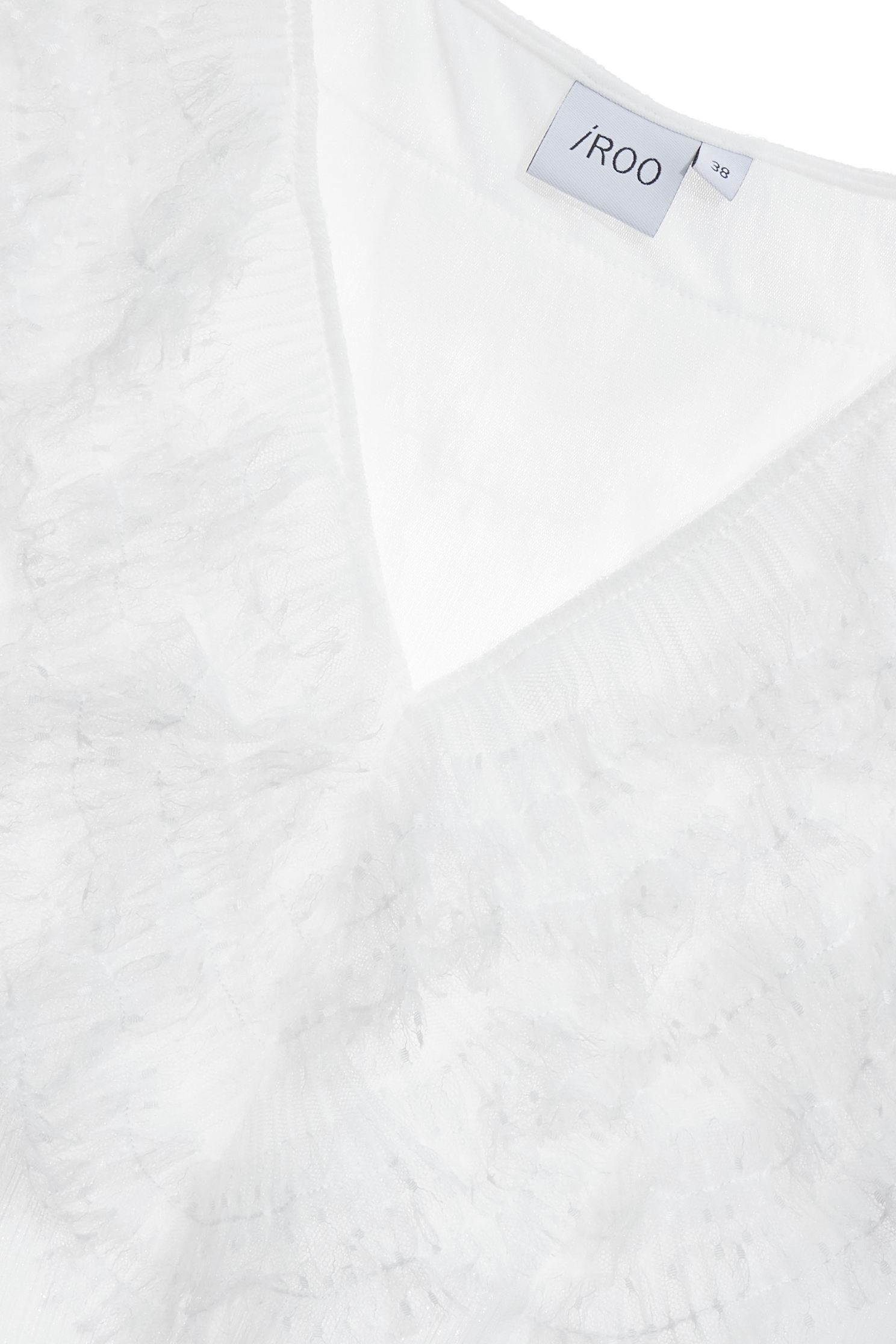 V-neck Ruffle Mesh Detail VestV-neck Ruffle Mesh Detail Vest,sleeveless tops,Tops,Season (SS) Look,White tops,sleeveless tops,Chiffon