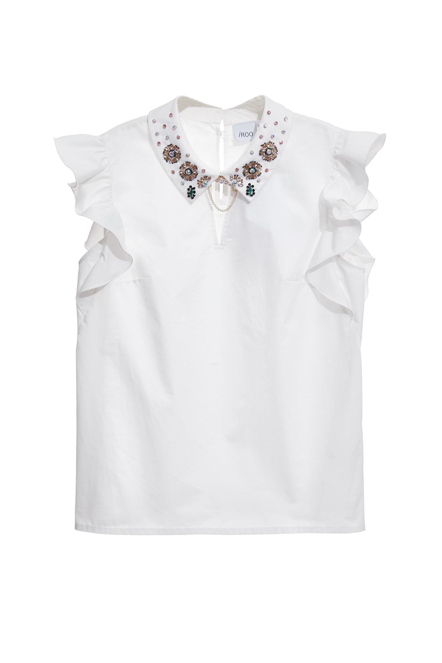 Sequin Collar Ruffle Detail VestSequin Collar Ruffle Detail Vest,sleeveless tops,Office Looks,Tops,sleeveless tops,pearl,Season (AW) Look,Valentine,sleeveless tops