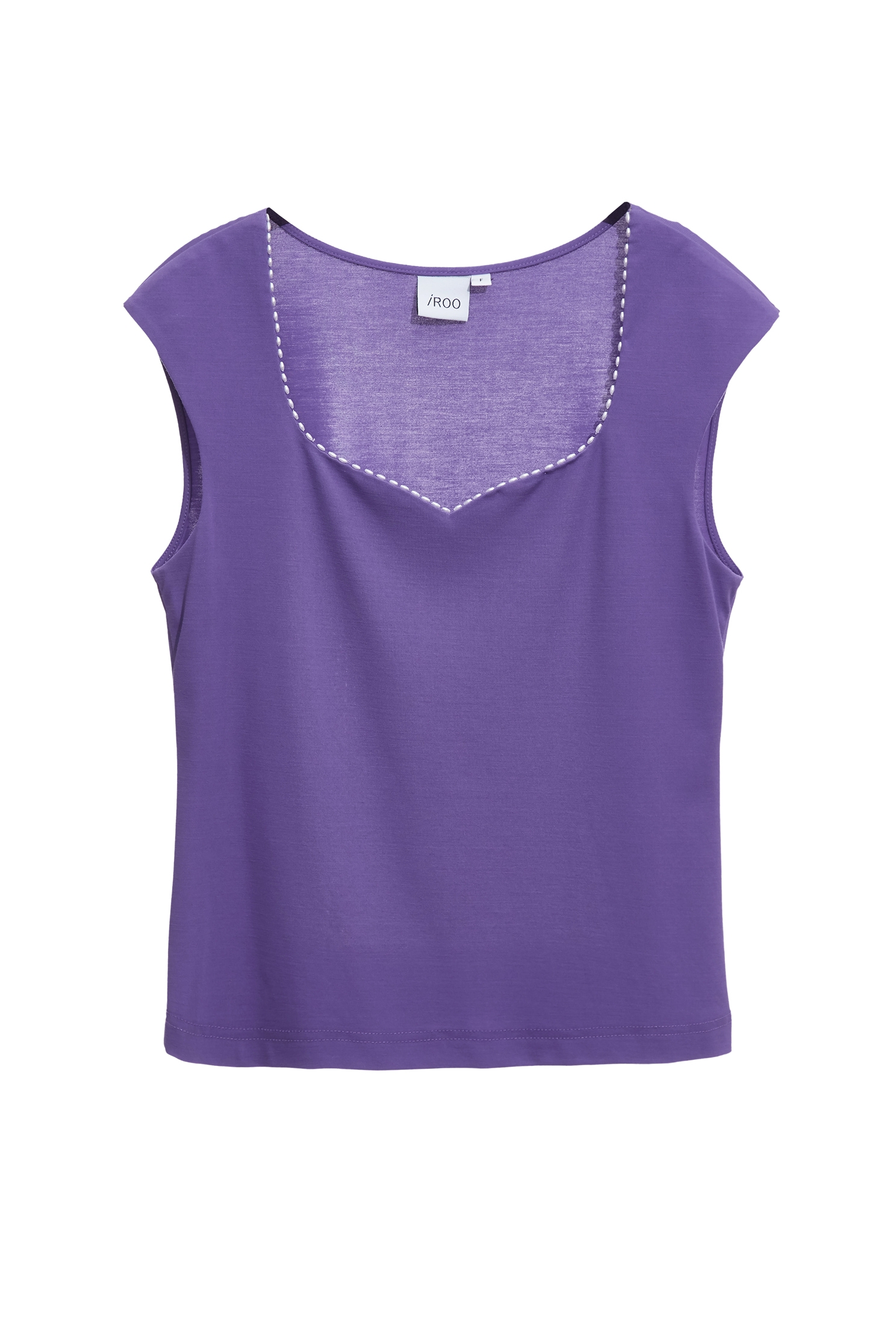 Purple Sweet Heart Neckline Tank TopPurple Sweet Heart Neckline Tank Top,T-shirts,sleeveless tops,Tops,pearl,Season (AW) Look,Valentine