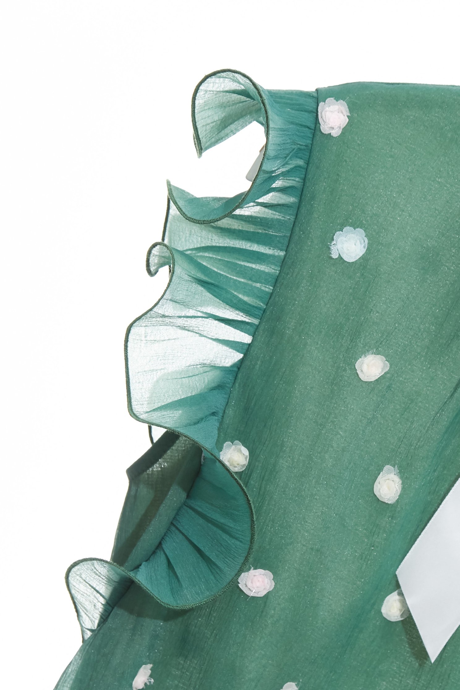 Jade Green Floral Detail VestJade Green Floral Detail Vest,sleeveless tops,Office Looks,Tops,Embroidered,Season (AW) Look,Valentine,sleeveless tops,blossoms