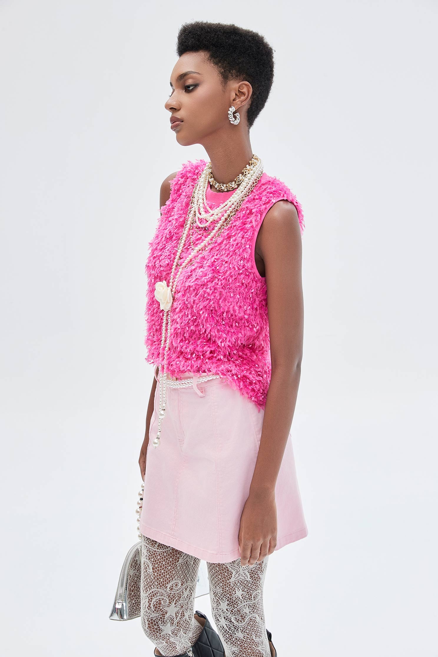 Fushia Pink Fringe VestFushia Pink Fringe Vest,sleeveless tops,Tops,Season (SS) Look,sleeveless tops