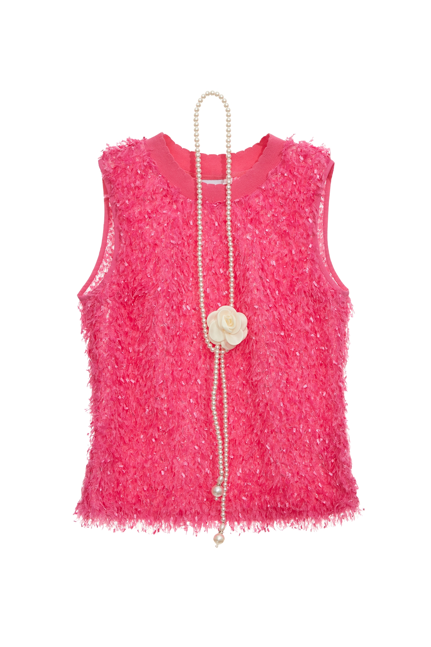 Fushia Pink Fringe VestFushia Pink Fringe Vest,sleeveless tops,Tops,Season (SS) Look,sleeveless tops