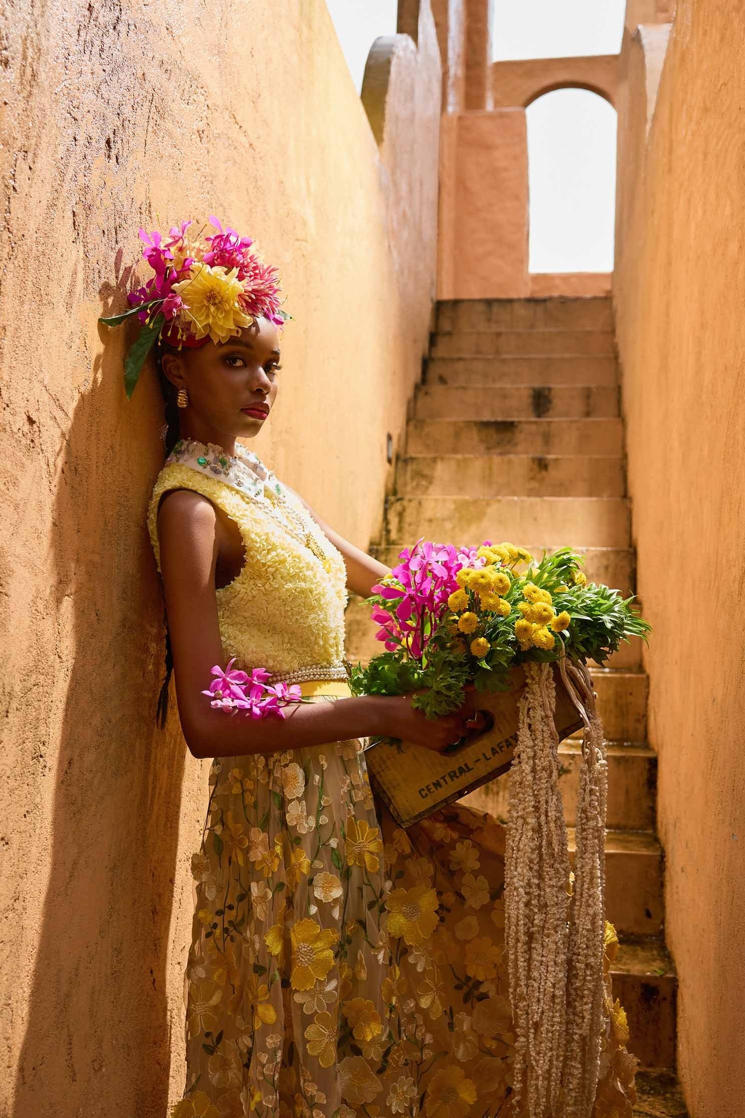Bright Yellow 3-D Floral Applique Collar VestBright Yellow 3-D Floral Applique Collar Vest,sleeveless tops,Tops,Season (SS) Look,sleeveless tops