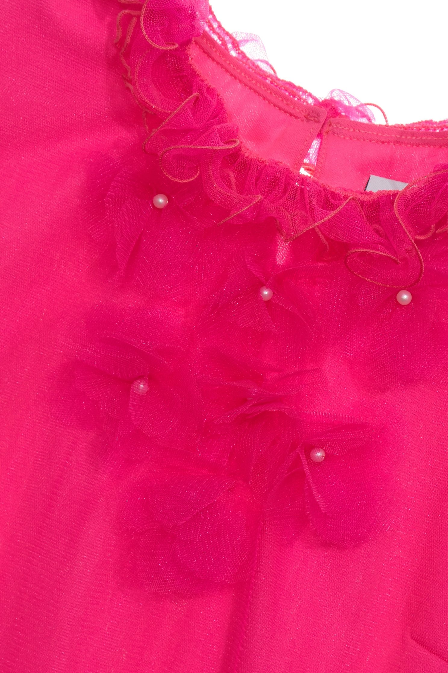 Pink Ruffle Mesh Detail VestPink Ruffle Mesh Detail Vest,sleeveless tops,Tops,Season (SS) Look,Mesh fabric,sleeveless tops