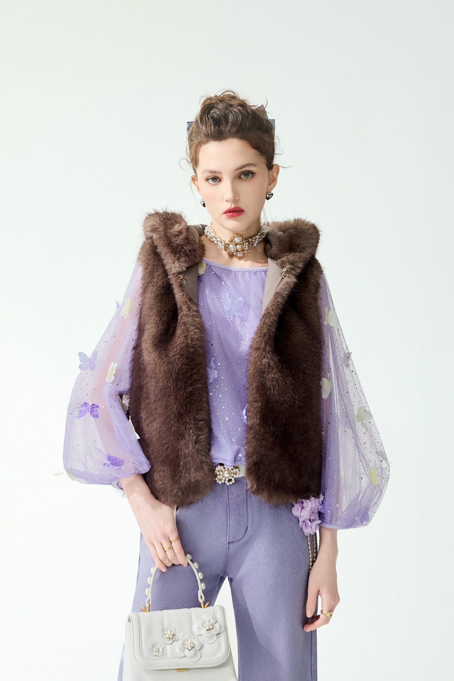 Faux Fur Pink VestFaux Fur Pink Vest,Jackets,sleeveless tops,Outerwear,Season (AW) Look,sleeveless tops