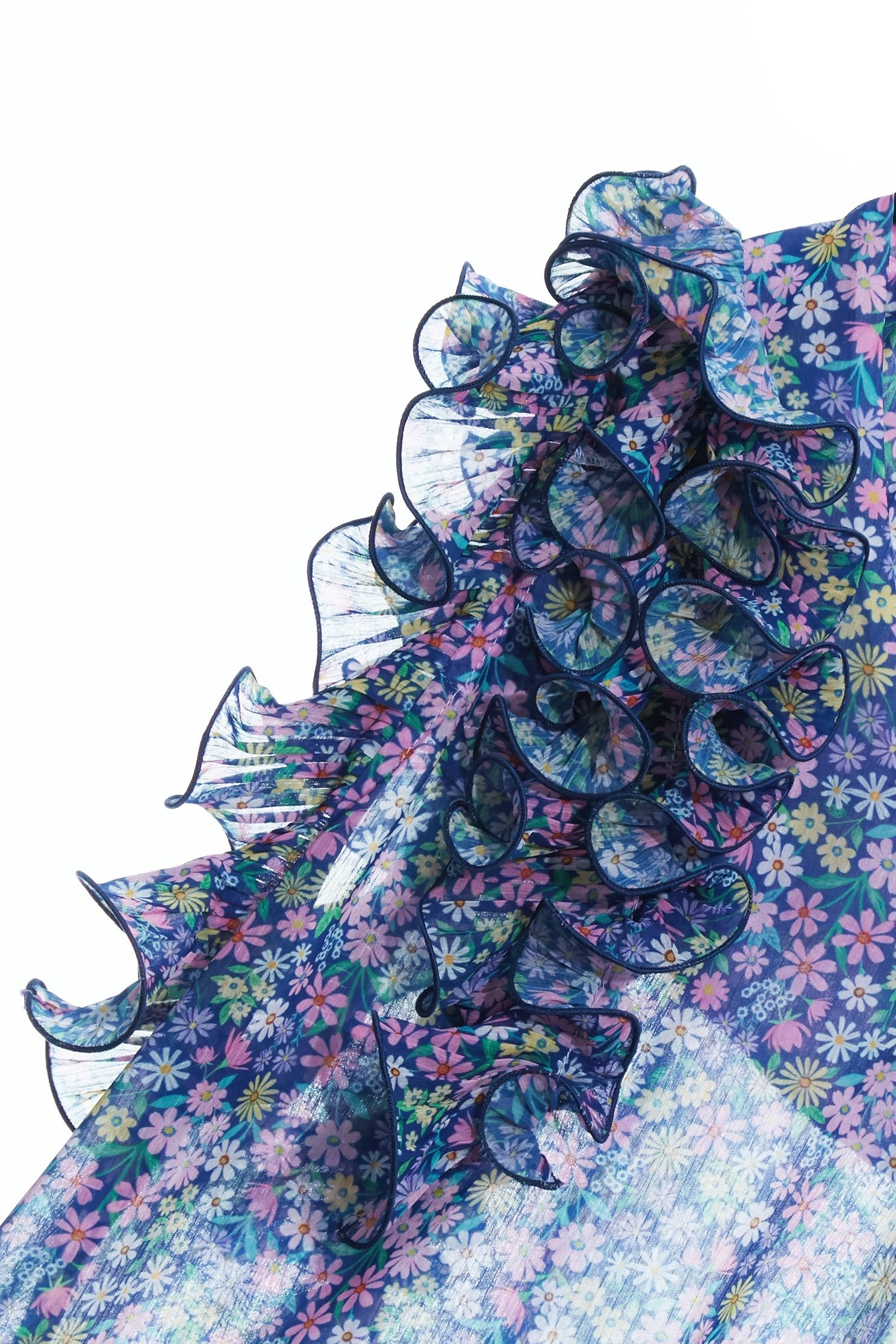 Floral Print Ruffle Detail VestFloral Print Ruffle Detail Vest,V-Neck T shirts,sleeveless tops,Tops,Season (SS) Look,sleeveless tops,Chiffon