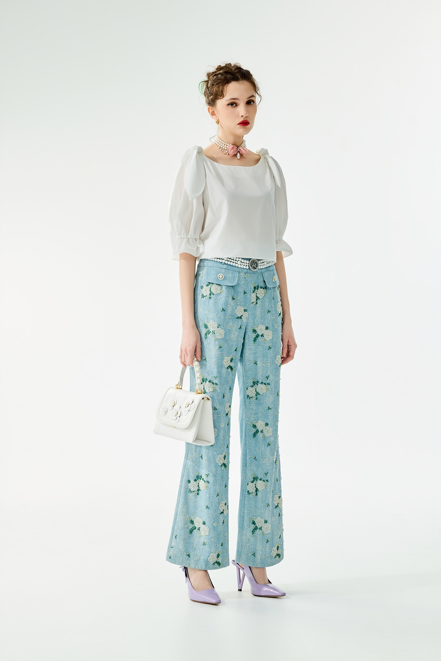 Shoulder Knot Detail White TopShoulder Knot Detail White Top,Tops,Season (SS) Look,White tops