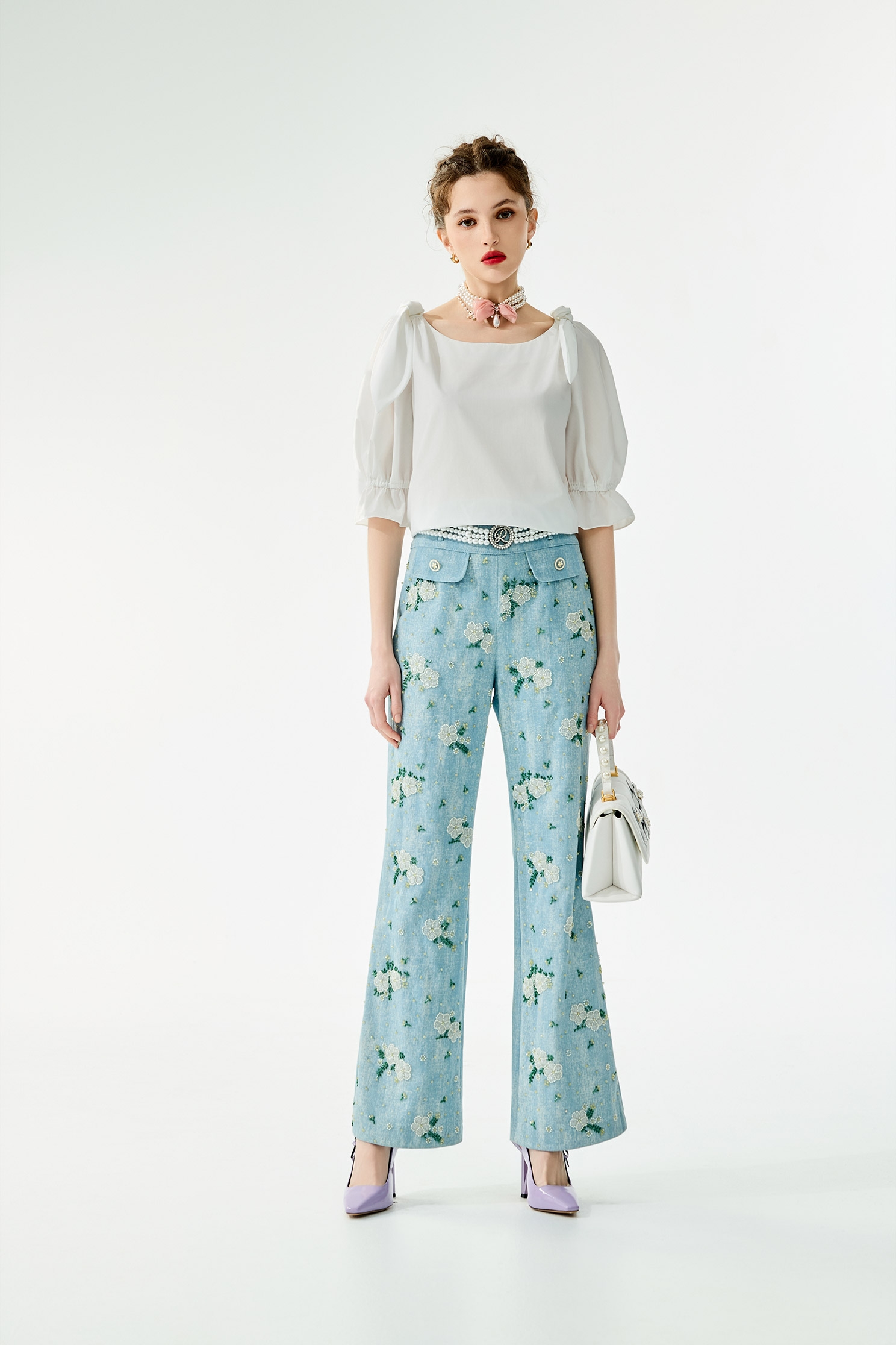 Shoulder Knot Detail White TopShoulder Knot Detail White Top,Tops,Season (SS) Look,White tops