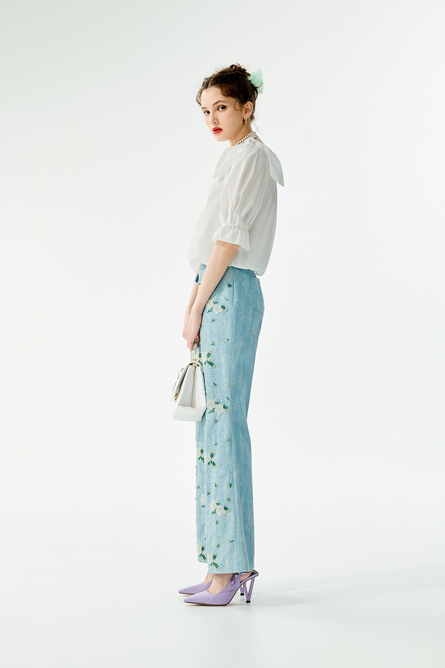 Shoulder Knot Detail White TopShoulder Knot Detail White Top,Tops,Season (SS) Look,White tops