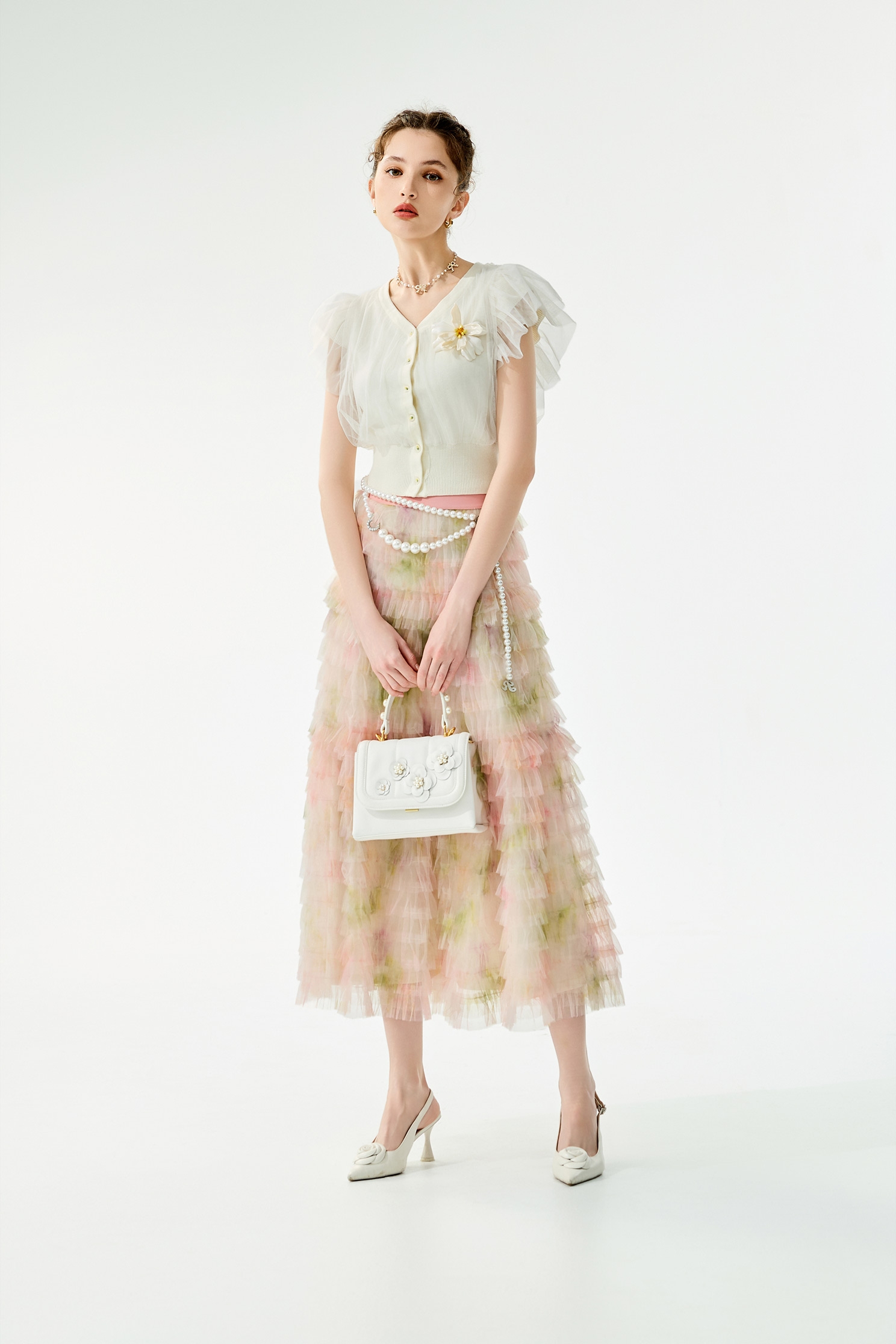 Mesh Layer Off White Knit TopMesh Layer Off White Knit Top,Tops,Season (SS) Look,White tops,Knitted,Knitted tops