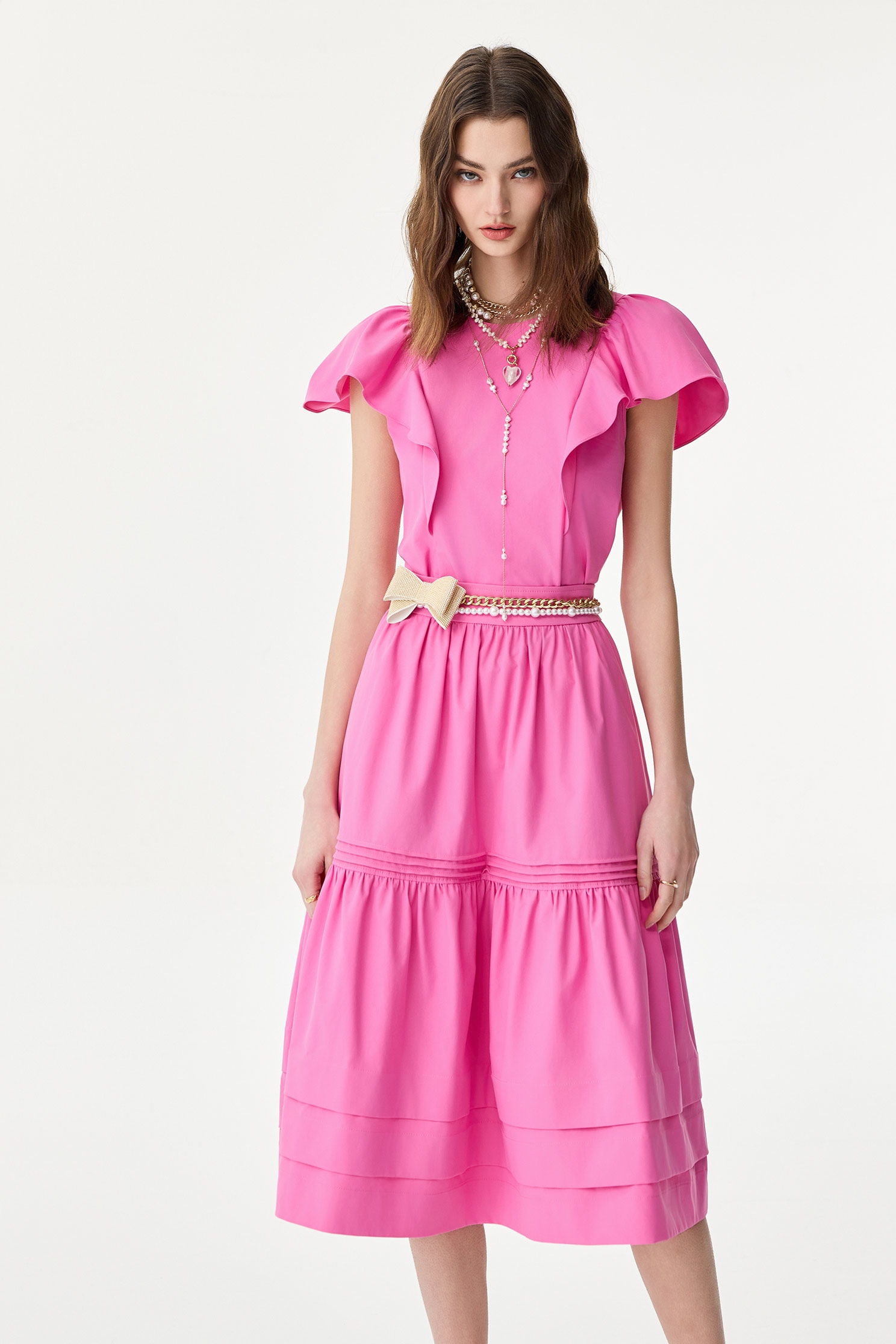 Ruffle Sleeve Fushia Pink TopRuffle Sleeve Fushia Pink Top,Tops,Season (SS) Look