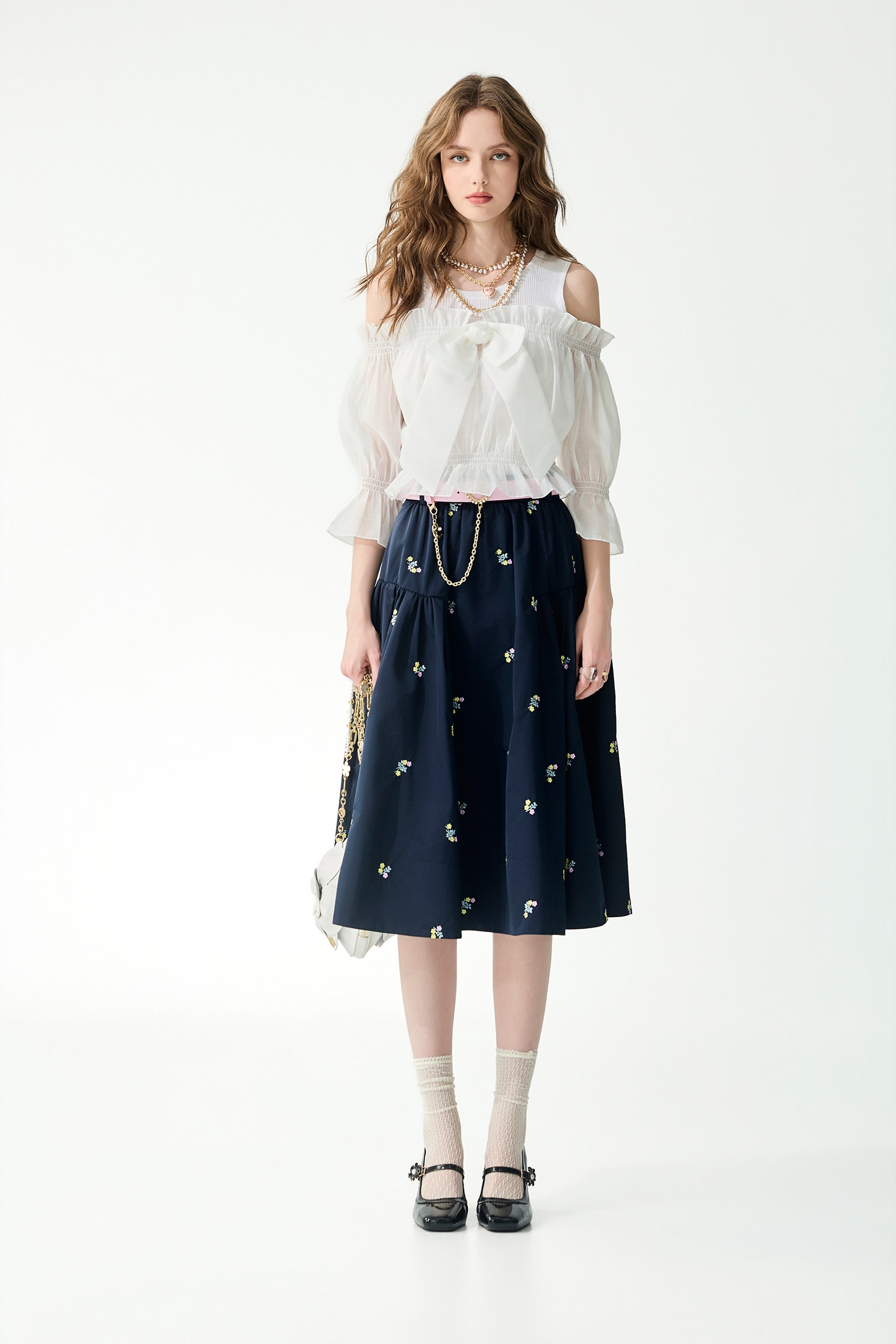 Cold Shoulder Front Bow Detail TopCold Shoulder Front Bow Detail Top,Tops,Season (SS) Look,White tops,bows,Knitted,Knitted tops