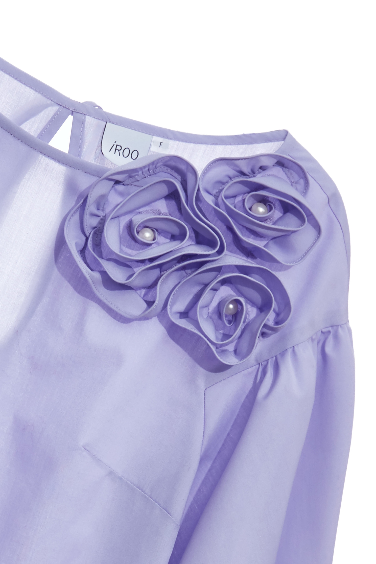 3-D Floral Brooch Purple Top3-D Floral Brooch Purple Top,Tops,Season (SS) Look