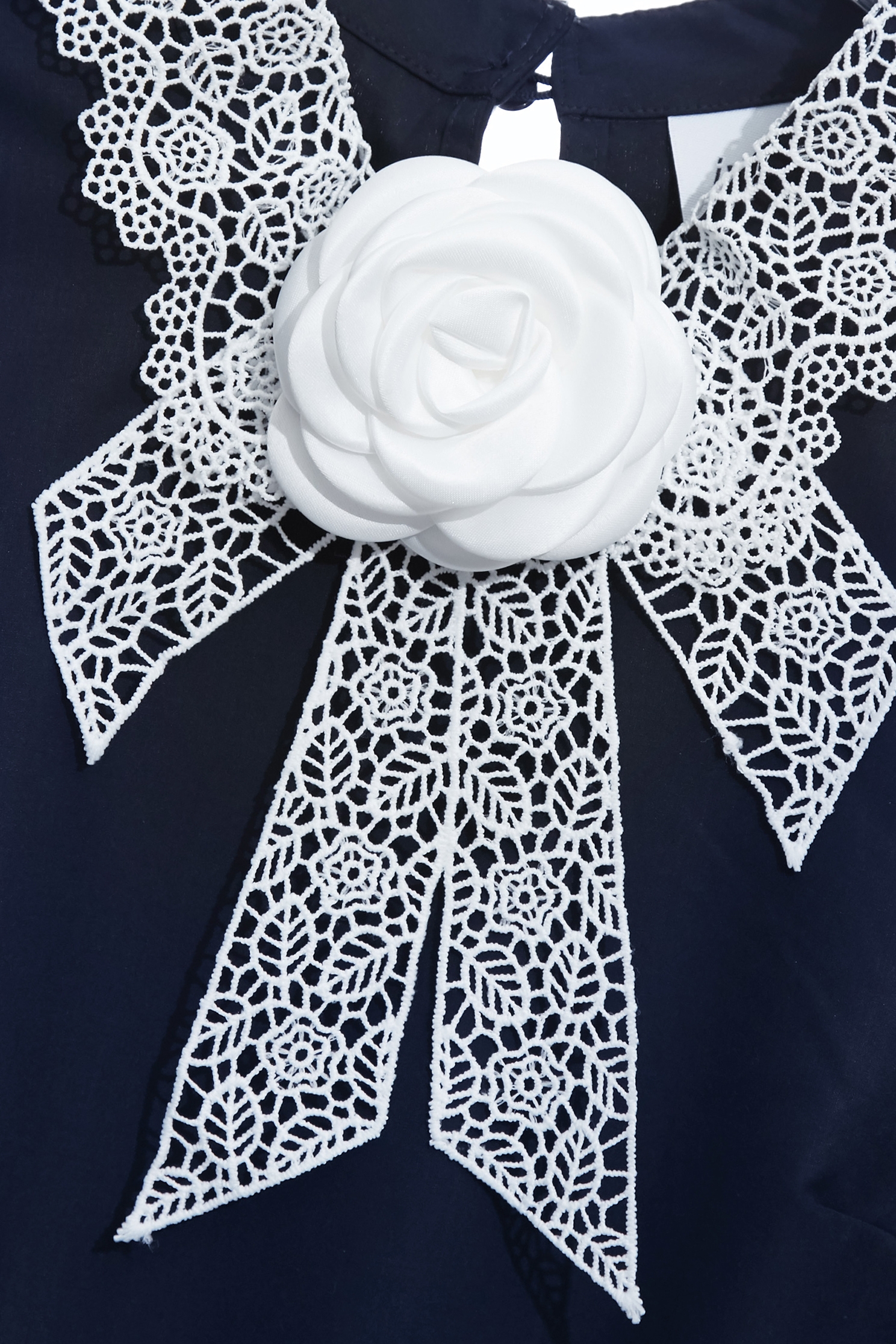 White Collar Lace Navy Peplum TopWhite Collar Lace Navy Peplum Top,Tops,Season (SS) Look,Lace