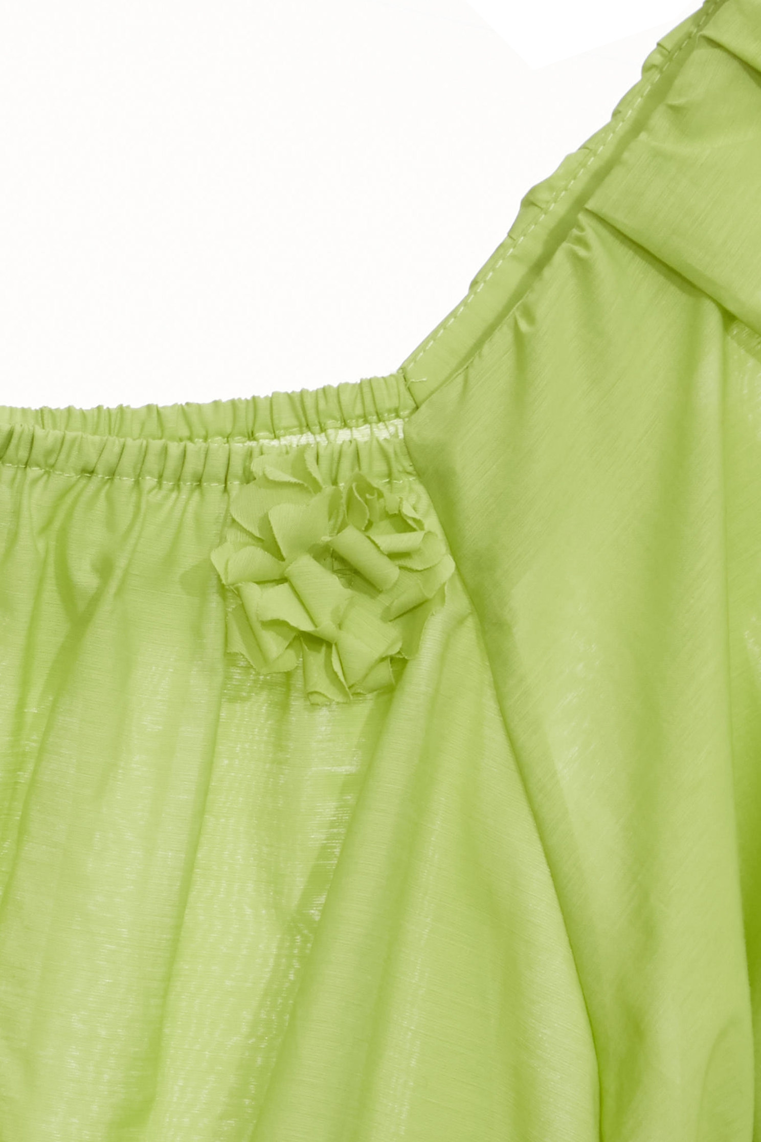 3-D Floral Detail Green Top3-D Floral Detail Green Top,Tops,Season (SS) Look,City Feminine