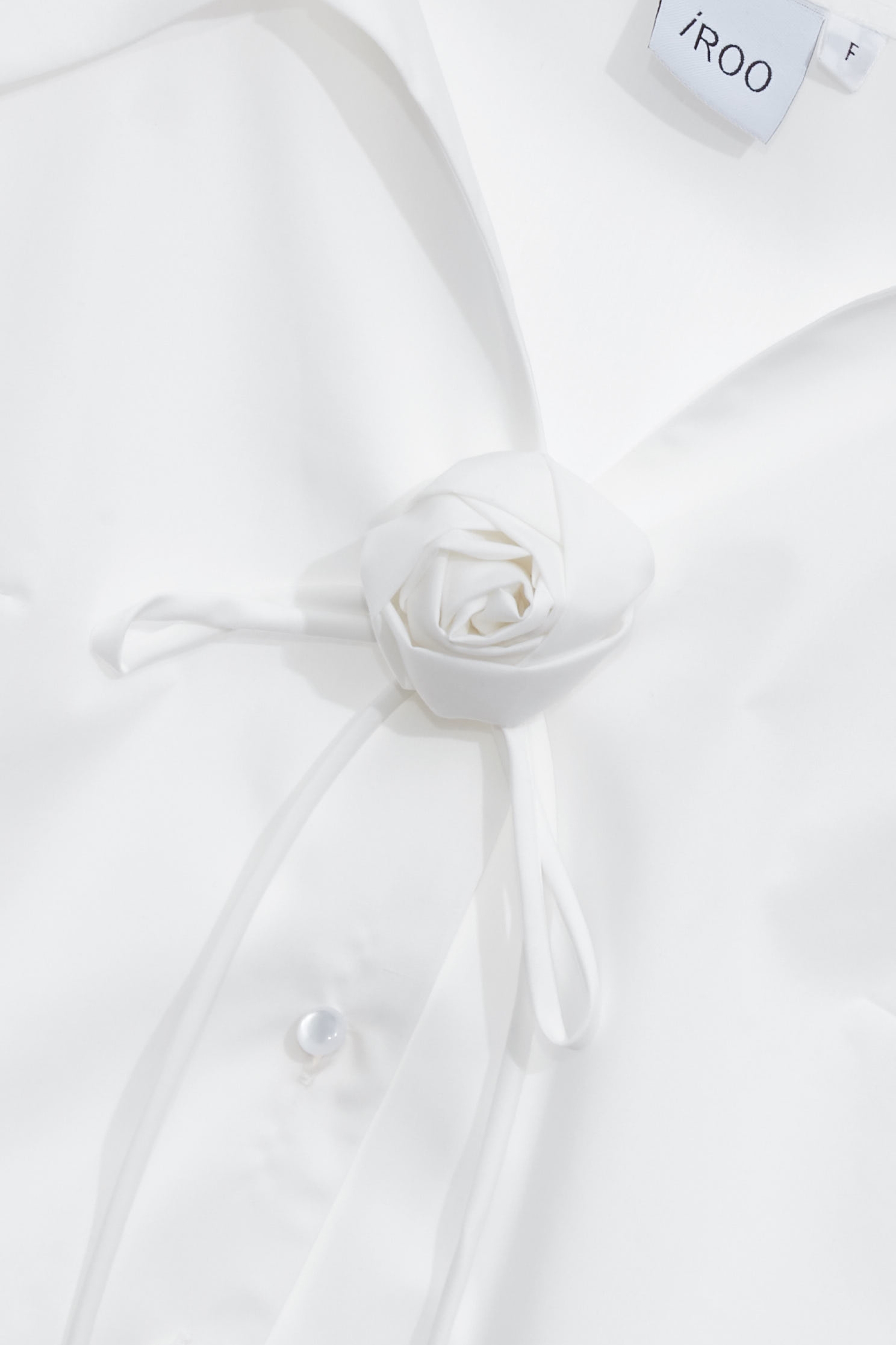 Floral Brooch Detail Button Front TopFloral Brooch Detail Button Front Top,Tops,Season (SS) Look,City Feminine,White tops