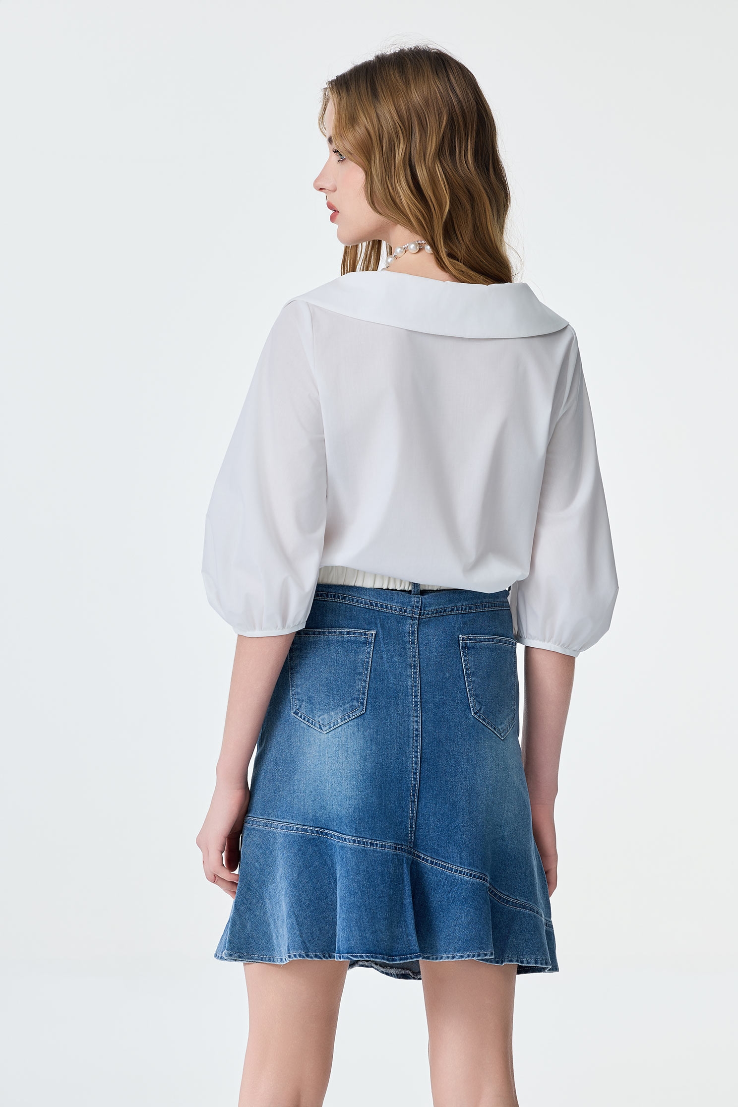 Floral Brooch Detail Button Front TopFloral Brooch Detail Button Front Top,Tops,Season (SS) Look,City Feminine,White tops