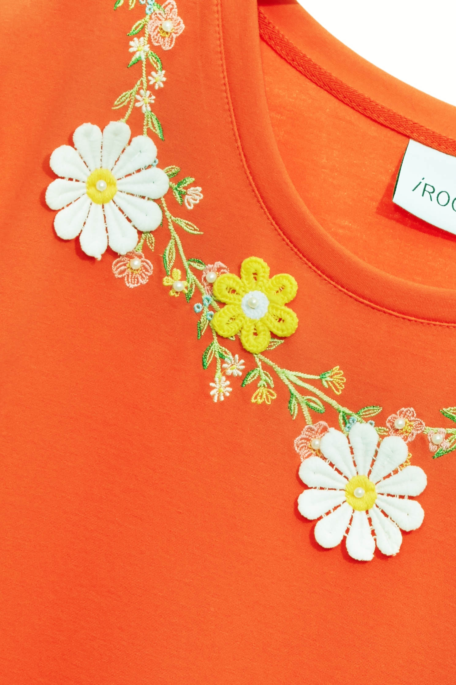 Floral Embroidery Short Sleeve TeeFloral Embroidery Short Sleeve Tee,Tops,Embroidered,Season (SS) Look,City Feminine,Lace