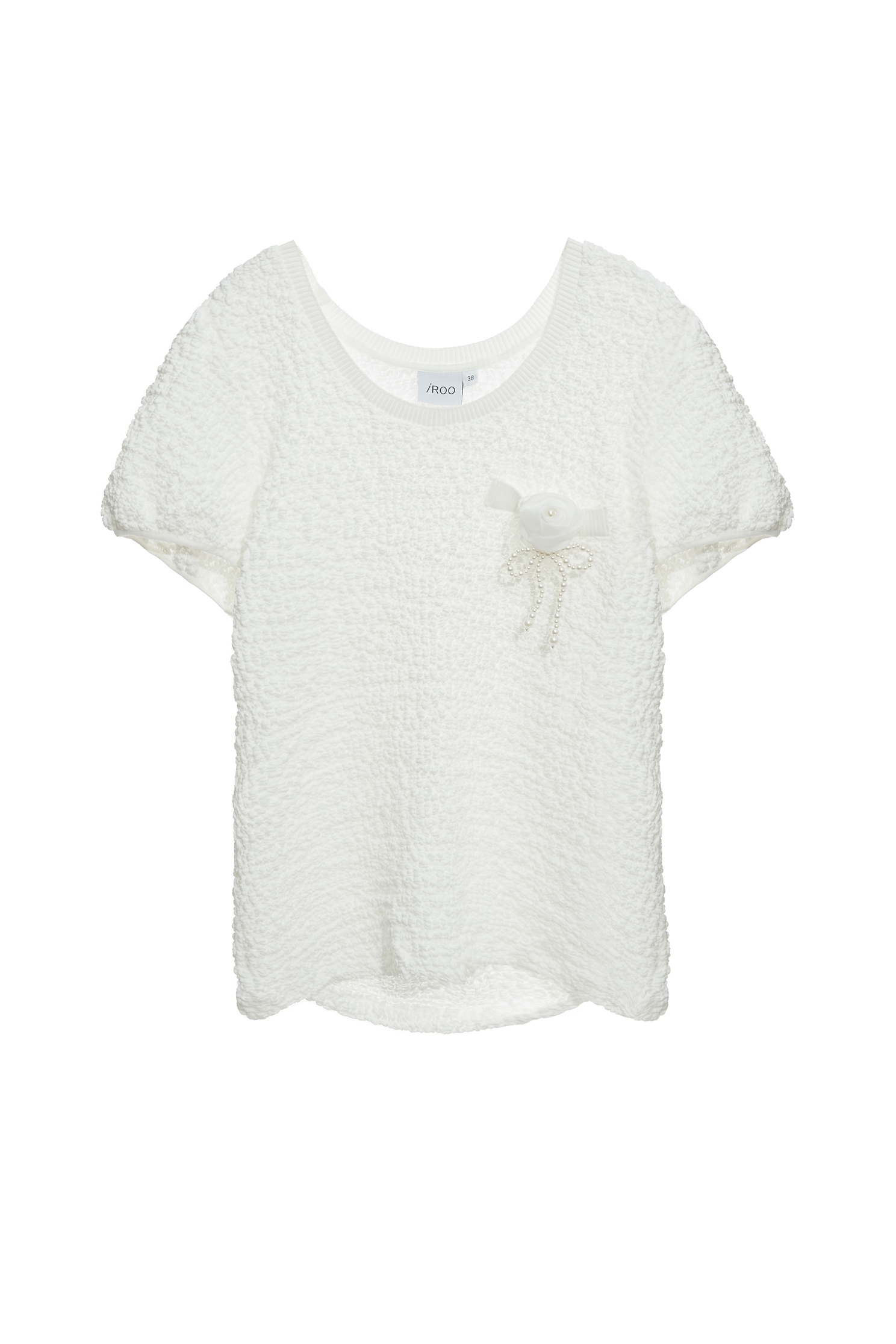 Floral Brooch Textured TopFloral Brooch Textured Top,Tops,Season (AW) Look