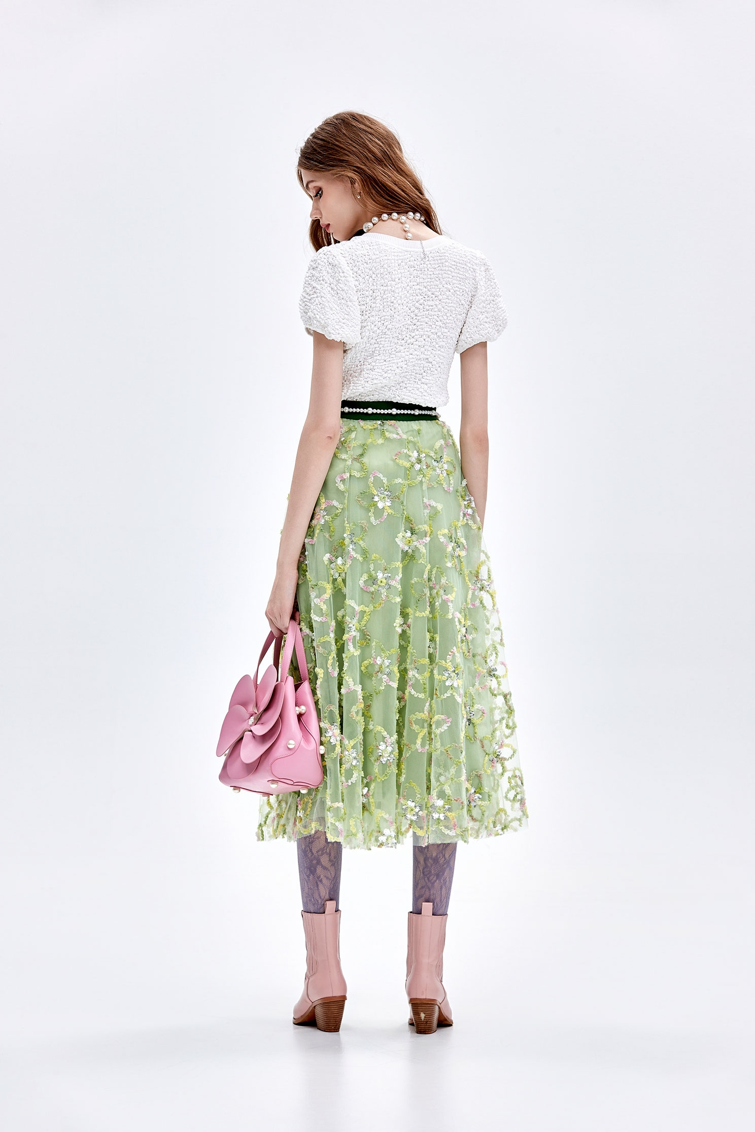 Floral Brooch Textured TopFloral Brooch Textured Top,Tops,Season (AW) Look