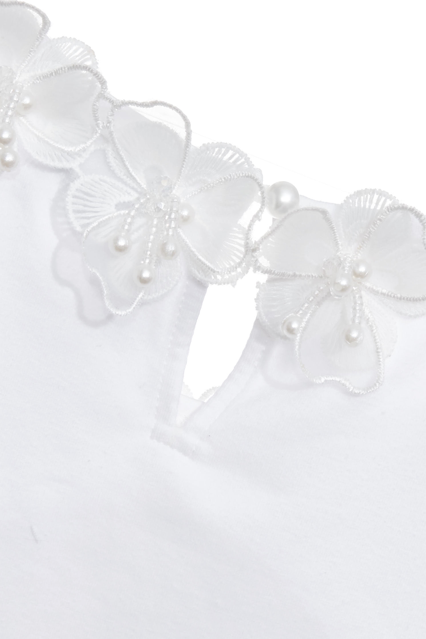 Floral Lace Detail Short Sleeve TeeFloral Lace Detail Short Sleeve Tee,T-shirts,Tops,Season (SS) Look,pearl,City Feminine,Valentine,Cotton,blossoms,Lace