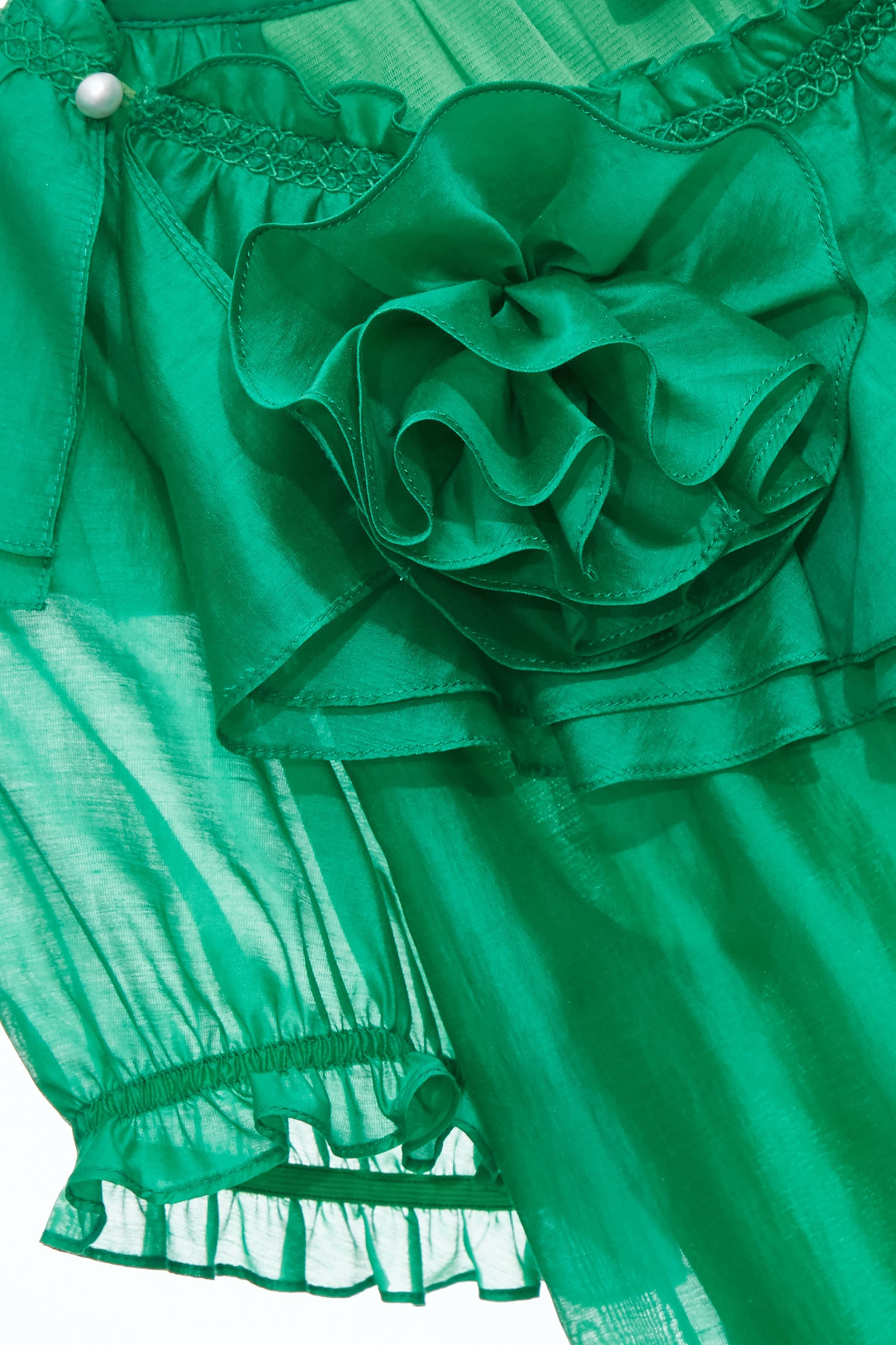 Floral Ruffle Detail Organza TopFloral Ruffle Detail Organza Top,Tops,Season (SS) Look,City Feminine,blossoms