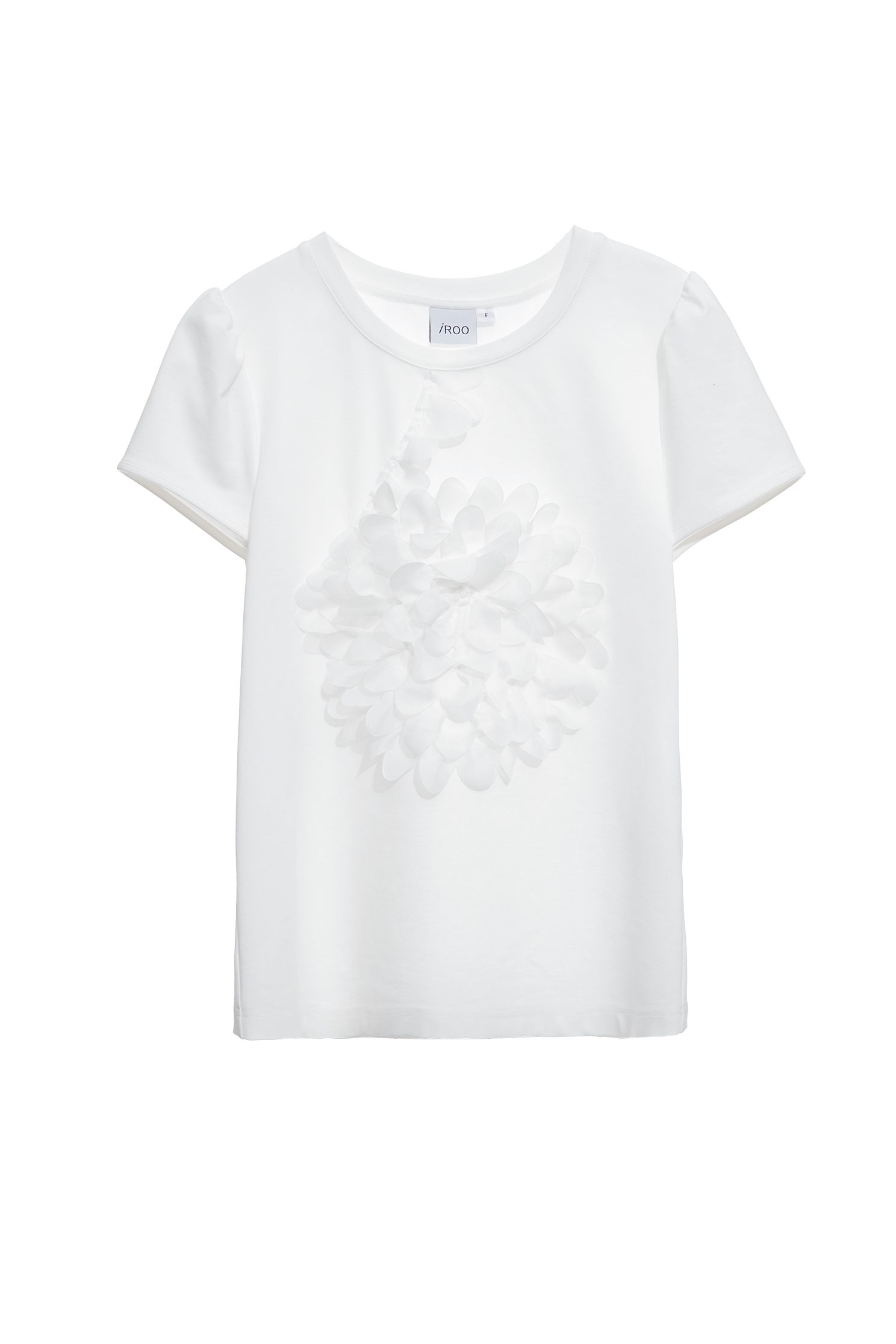 3-D Floral Short Sleeve Tee,Tops,Season (SS) Look,White tops