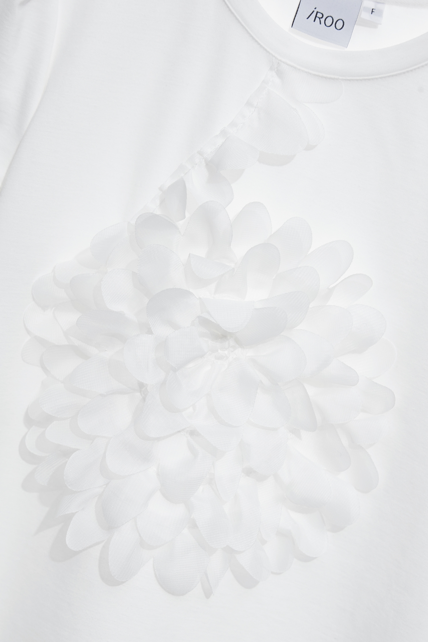 3-D Floral Short Sleeve Tee,Tops,Season (SS) Look,White tops